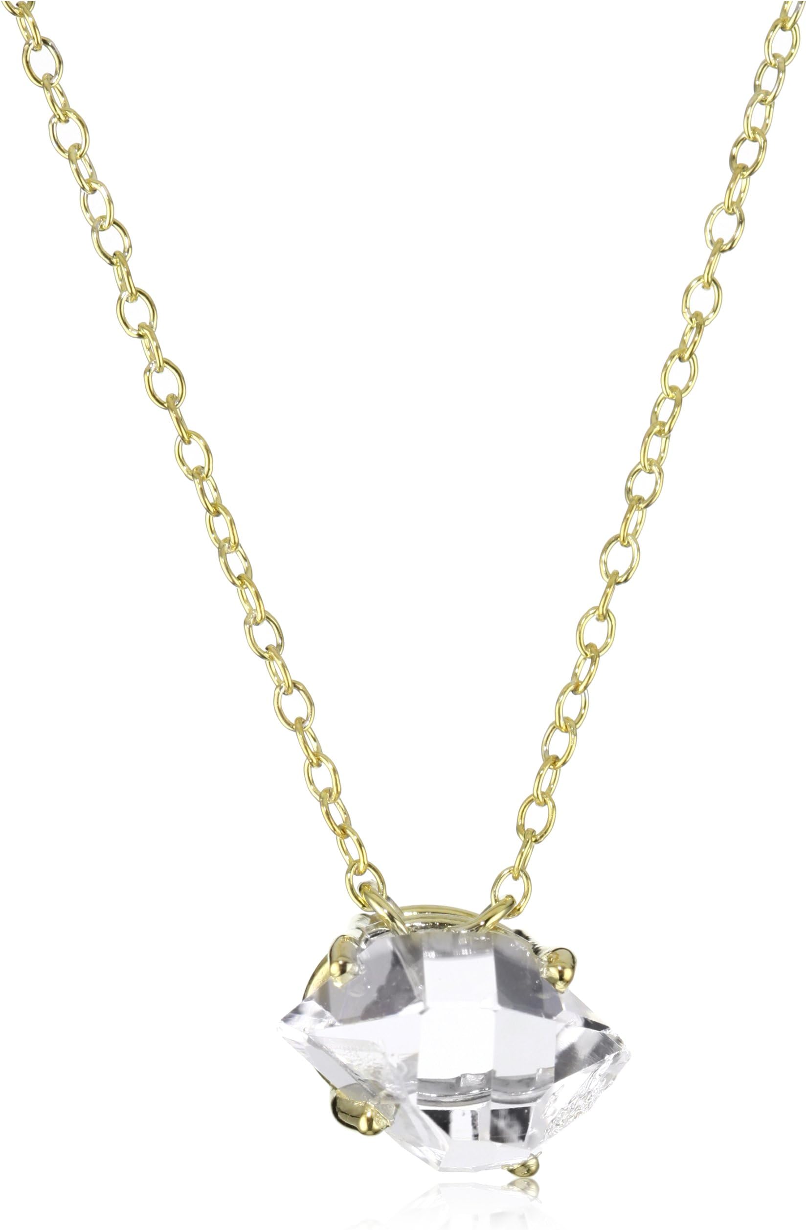 Katie Diamond "Uma" Yellow Gold Herkimer Imitation Diamond Necklace