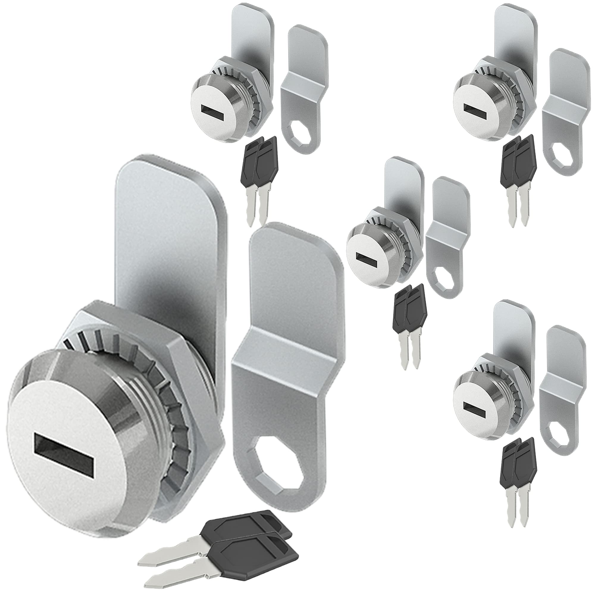 5 Pack Cam Locks Keyed Alike, File Cabinet Lock with Keys, 5/8" Cabinet Cam Lock for Secure Files Drawers Mailbox RV Camper Door Storage Tool Box Replacement Locks