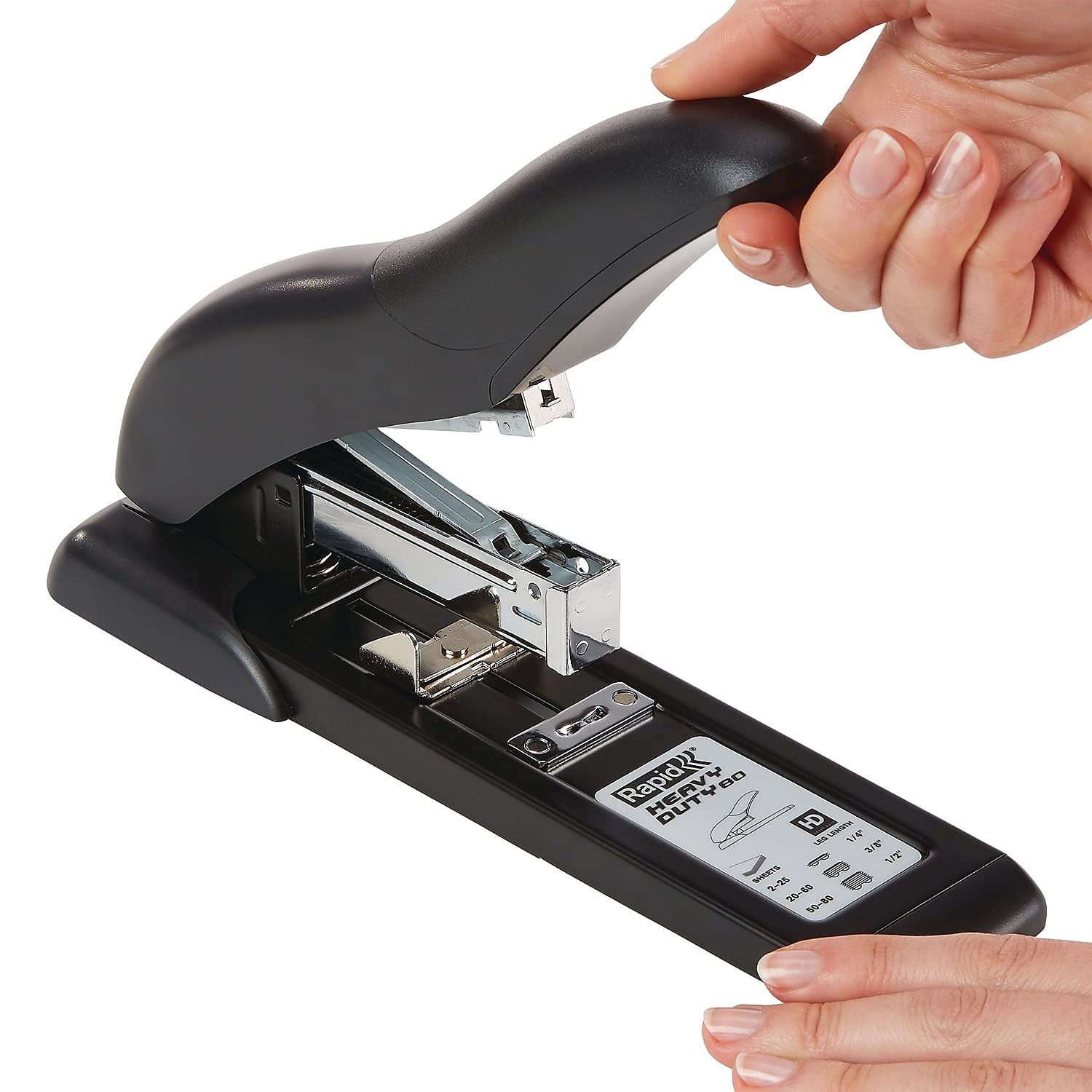 Rapid 73159 - Cucitrice Rapid Heavy Duty, 80 fogli, colore: Nero