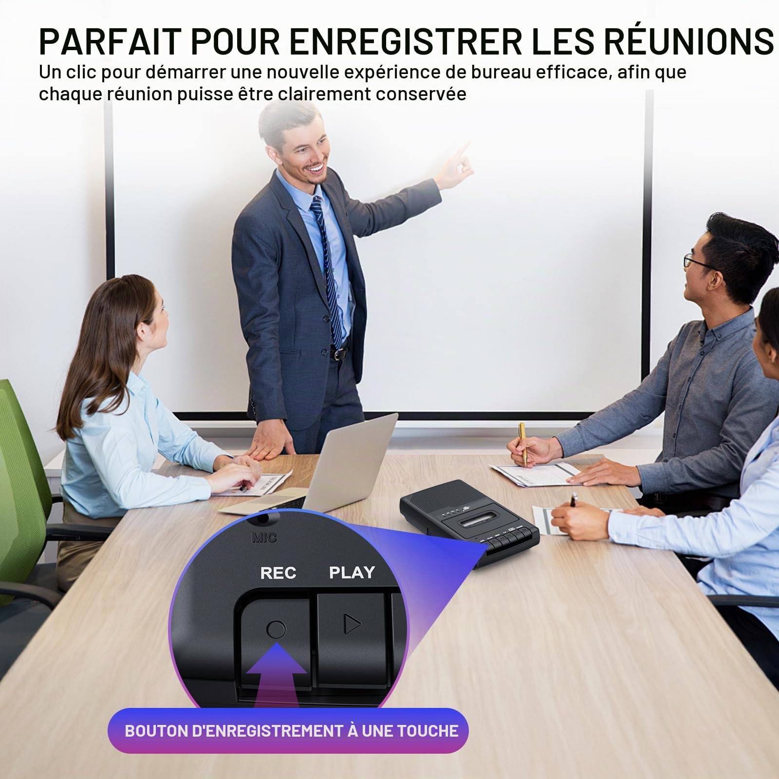 Lecteur Cassette Portable,Enregistreur de Cassettes,Convertisseur Numérique de Cassettes vers Disque Flash USB, Haut-Parleur Intégré, Poignée Rétractable