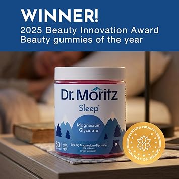 DR. MORITZ Award Winning Magnesium Glycinate Gummies for Adults & Kids - with L-Theanine & Lemon Balm - Magnesium Gummies for Women & Men for Relaxation Support - No Sugar Added, Non-GMO (120 Count)