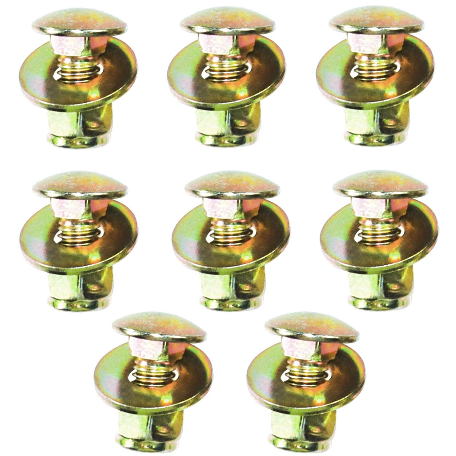 3/8" x 3/4" Carriage Bolt of Square Neck and Nylon Lock nut Large Size Washer Assortment Kit by Color Galvanization,Carbon Steel,Grade 2.(8pcs Pack)