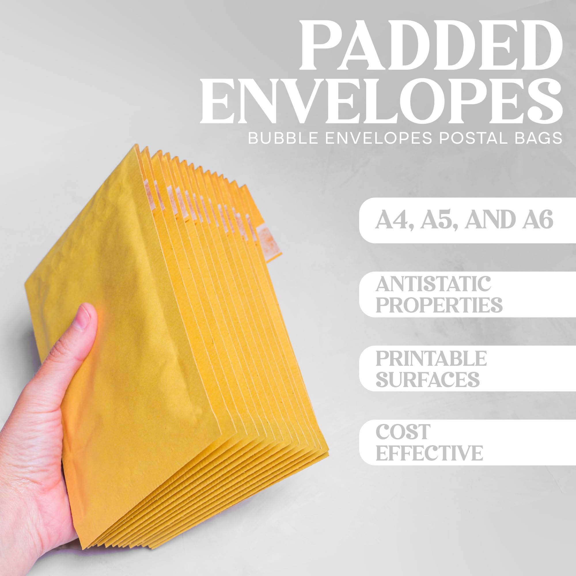 Padded Bubble Envelopes A3 A4 A5 A6 - Peel And Seal Shipping Mailers For Small Items