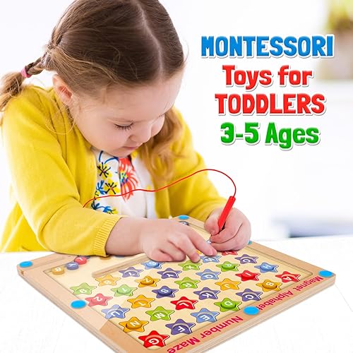 Miniatura 5 de Laberinto magnético de números del alfabeto  Montessori - Juguetes Montessori para niñas y niños pequeños, aprendizaje ABC actividades educativas