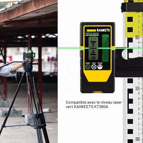 KAIWEETS LR100G Détecteur Laser, Uniquement Compatible avec KT360A, Écran LCD Double, LED Double Face, Signal Sonore Réglable, Portée Jusqu’à 60 m, Avec Pince de Fixation Stable - 4