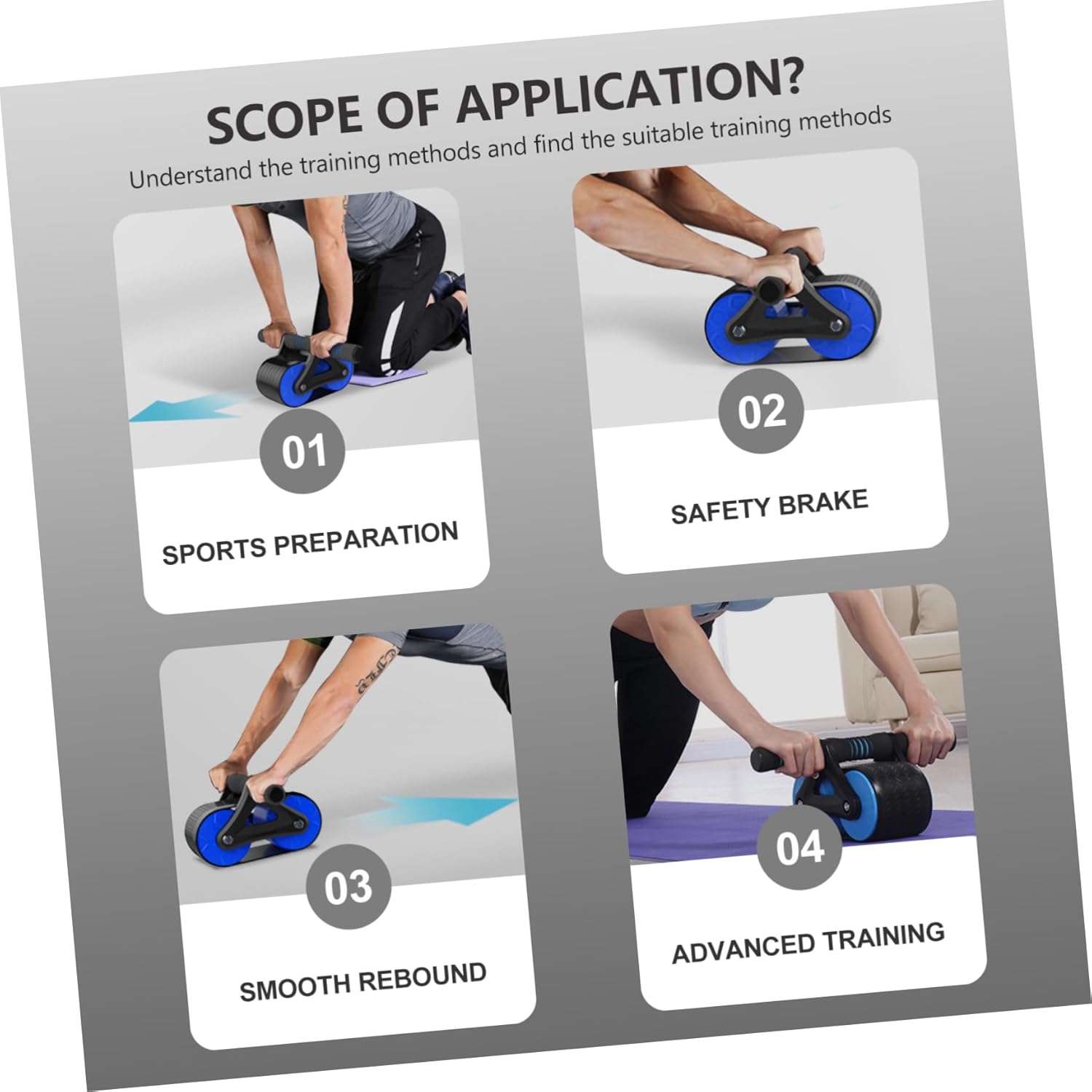 1Pc Rebound Abdominal Roller Wheel Fitness Equipment for Home Gym Durable Non Slip Design Stomach Workout Equipment for Beginners and Advanced Training