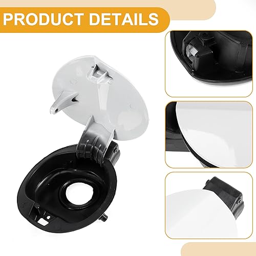 Miniatura 3 de Tapa de la puerta del depósito de combustible para Volkswagen CC 2006-2012 Llenadora de combustible Flap Cover Bolt Type No.3C8809857C ABS blanco