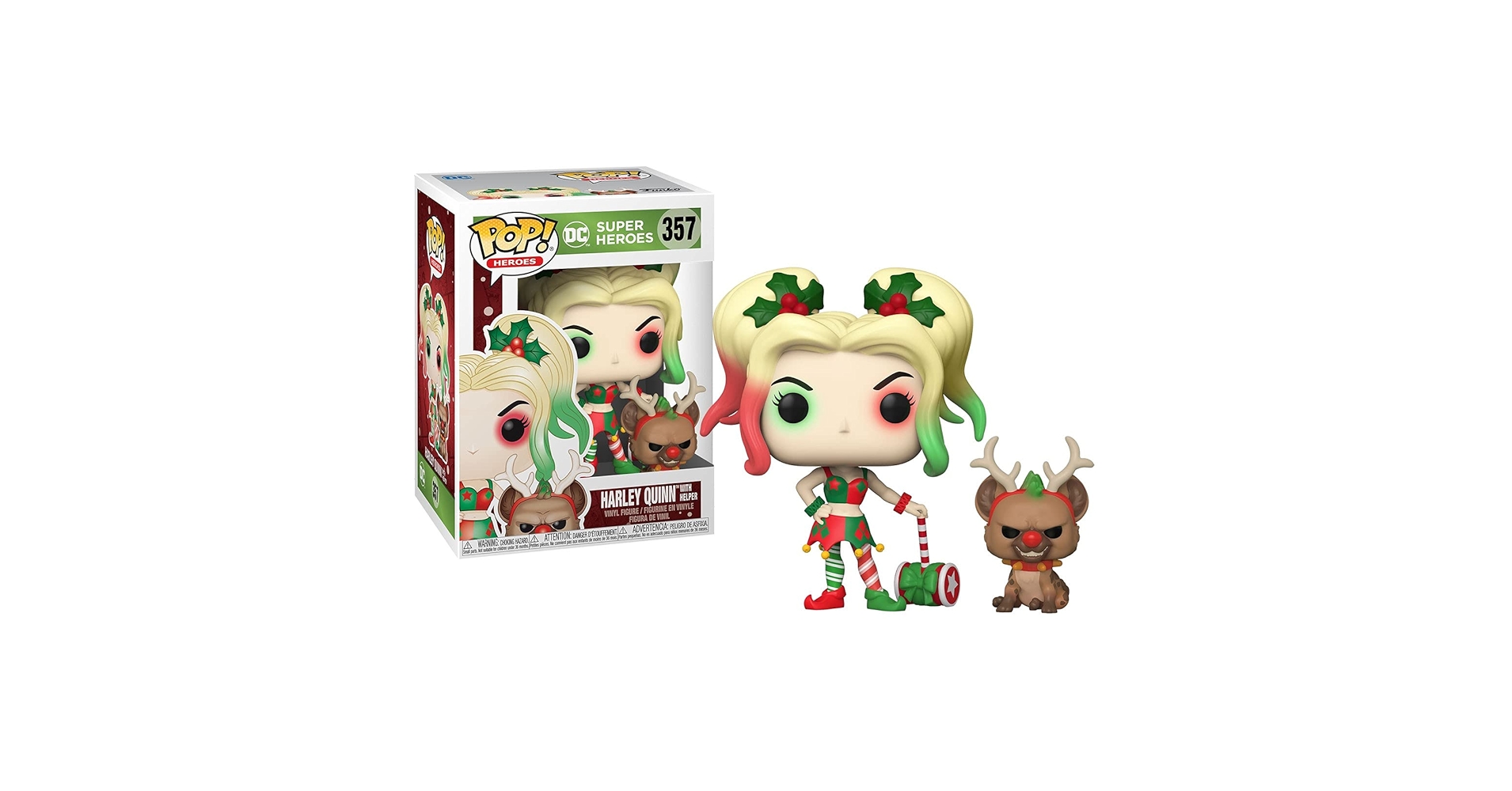 アメコミ Funko POP! Harley Quinn with Helper 357 Amazon.com: Funko Pop! DC Heroes: DC Holiday - Harley Quinn