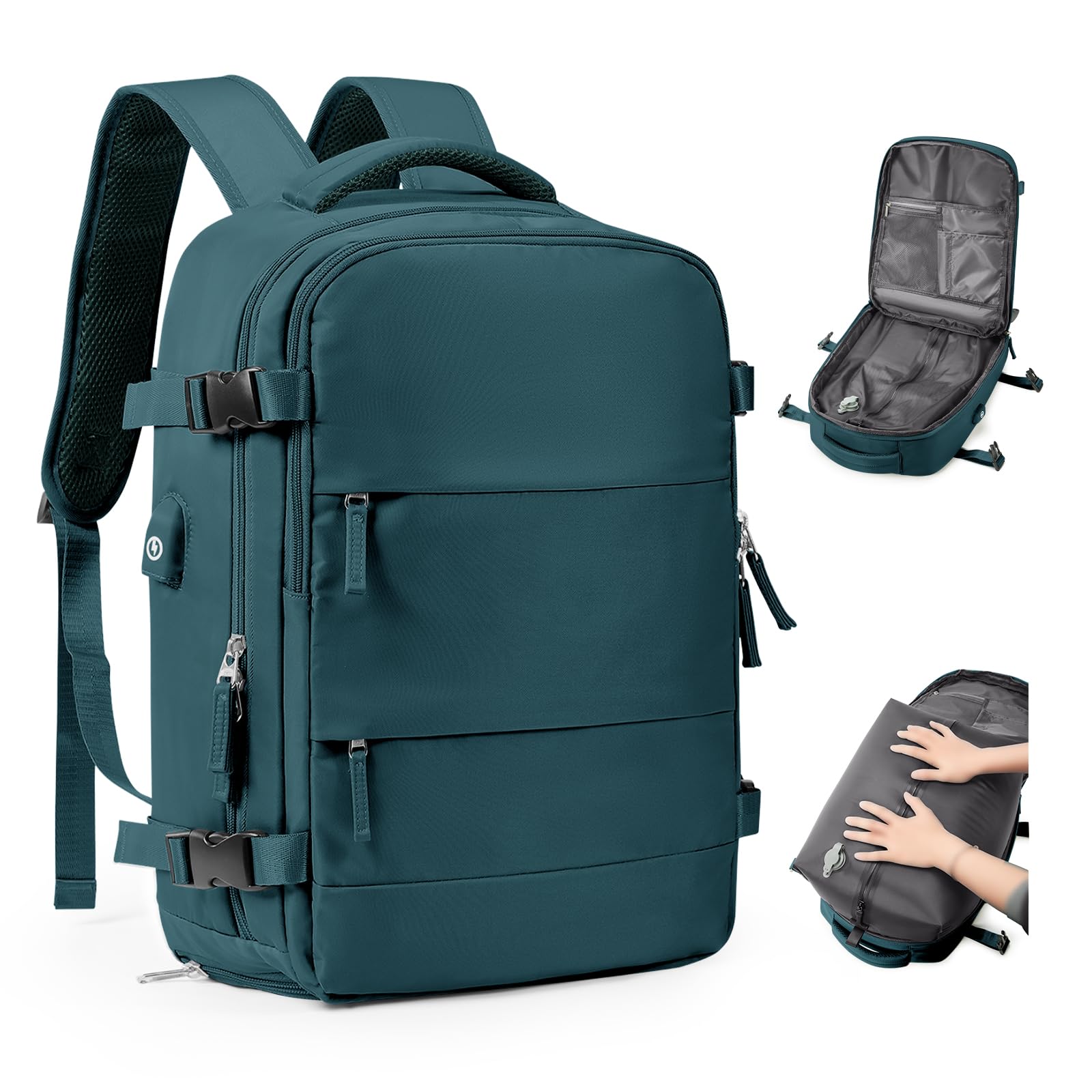 bergsalz Vacuum Backpack Travel Laptop Backpacks For Women Men Carry On Backpack With Vacuum Compression Bags Seal Packing Personal Item Travel Bag