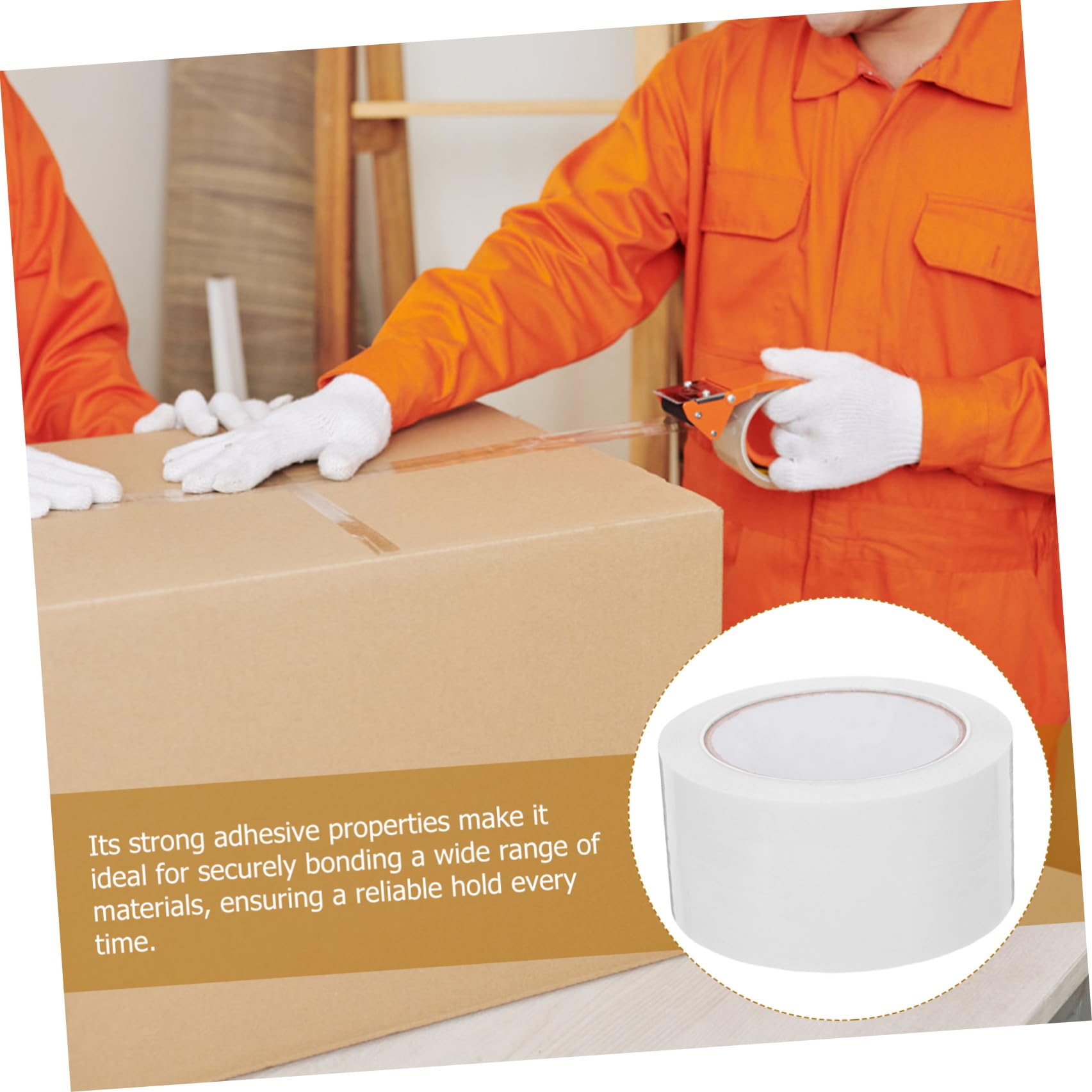 Hohopeti Selbstklebendes Dichtungsband und Wasserbasiertem Klebstoff Weißes Klebeband 3 Rollen 55mm X 91m mit Starkem Opp Material für Innen und Außeneinsatz