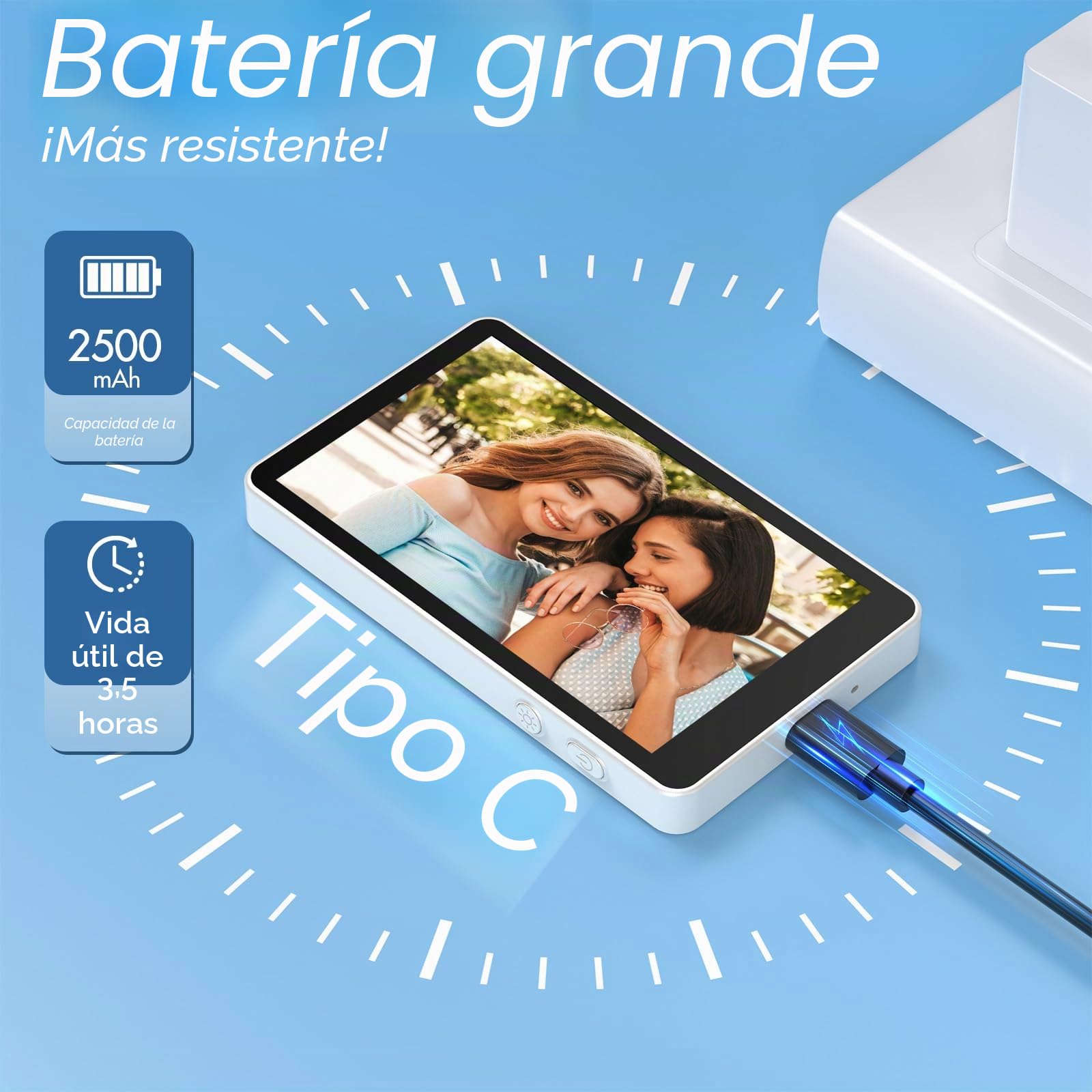 Monitor Selfie Magnético 4K para Cámara Trasera de Smartphone | Espejo para iPhone y Android, Control por Botón, Pantalla 4.02", Batería 3.5H, WiFi Dual, Carga USB-C Vlog Pantalla