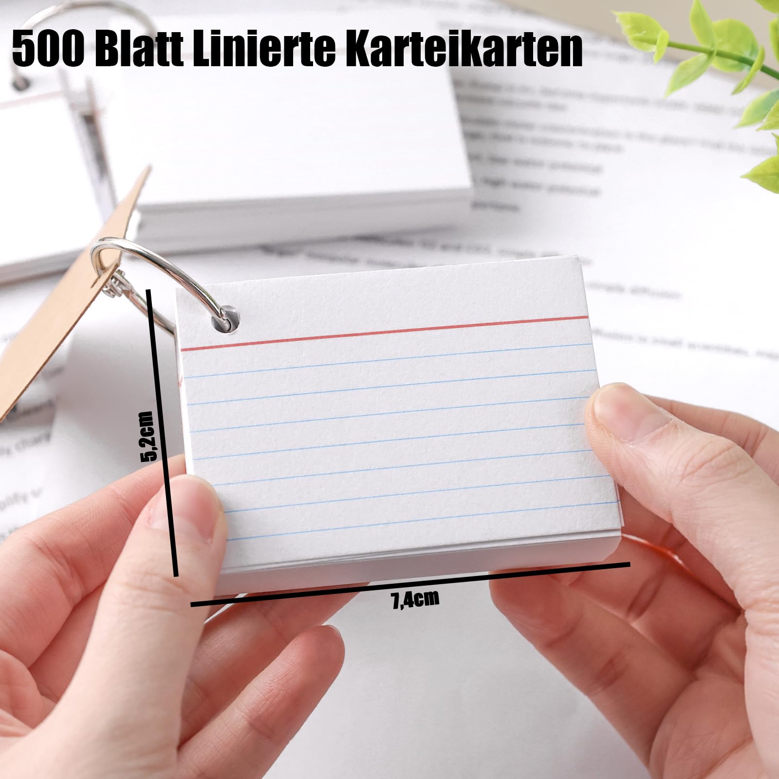 500 Cartoncini A Righe A8 LONHCHI Con Anelli - Per Apprendimento E Vocabolario - Foto 12