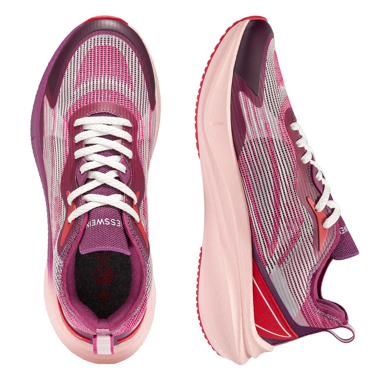 Giesswein Speed Women – Leichter Damen Sneaker mit Carbon-Platte, Laufschuh aus atmungsaktivem Mesh & Merino Fersenpatch