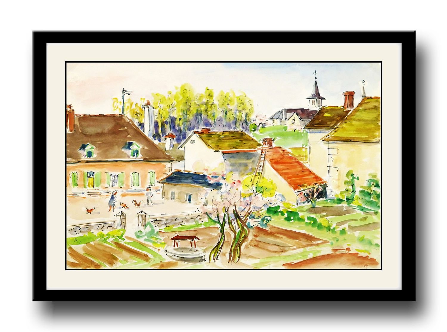 ArtStory Old Village Scenery Framed Wall Painting Amazon.in Home