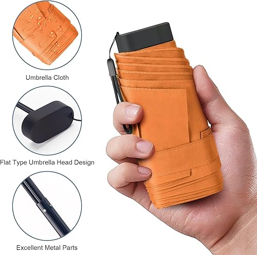 Miniatura 6 de LEAGERA Compact Travel Umbrella with Case - Mini Umbrella for Purse, Small Lightweight &Tiny Design Perfect for Parasol Outdoor Sun&Rain Umbrellas,