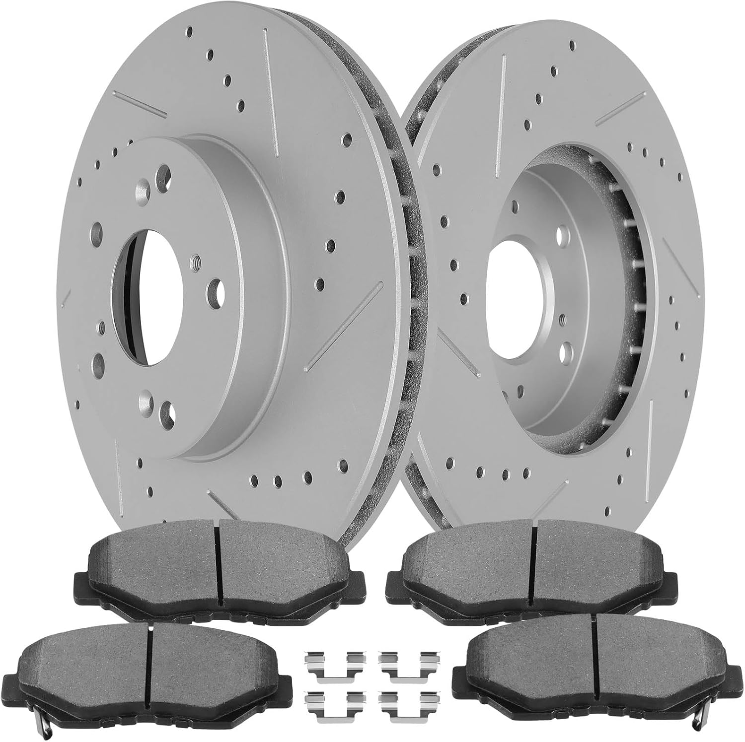 SCITOO (Front 282 mm) Brake Rotors (5 Lugs) and Pads Kits Fit For Honda For Accord 2003-2010