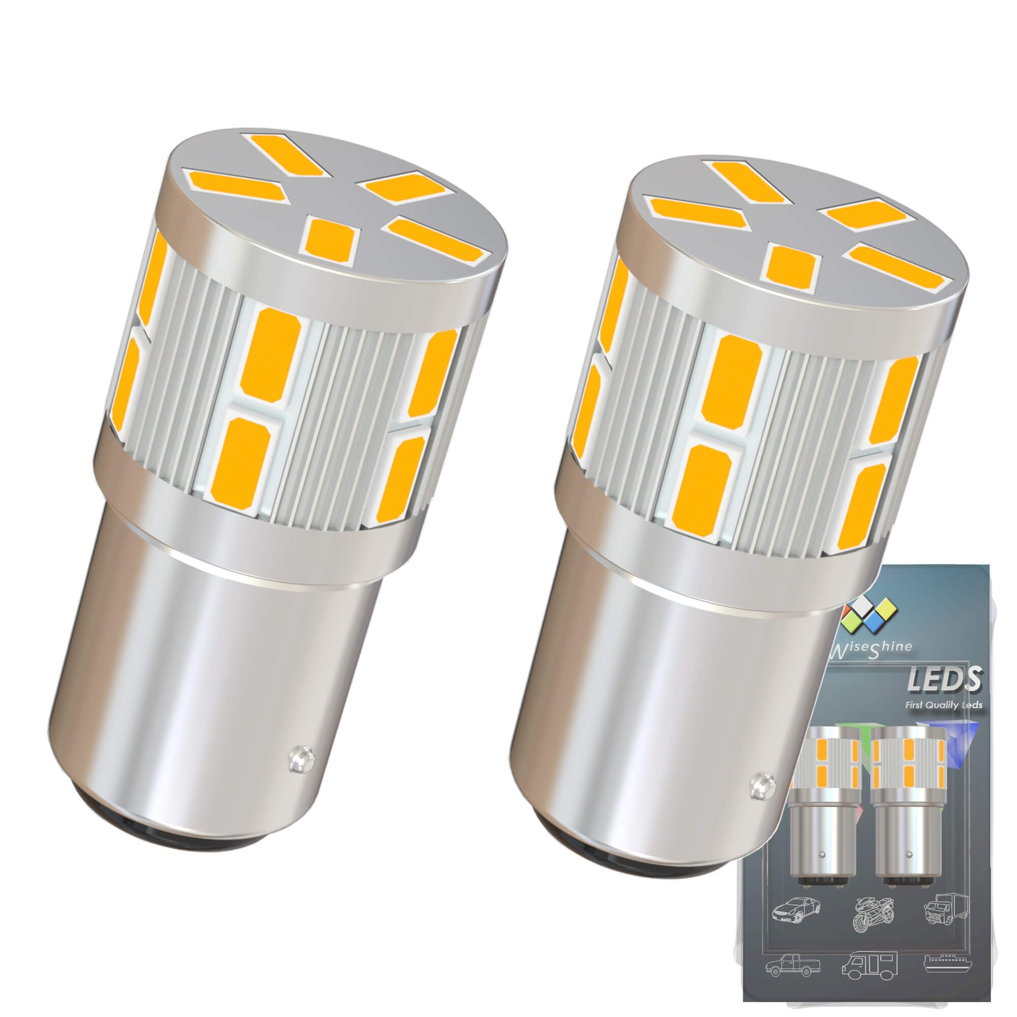 1142 LED Bulb BA15D 1130 1004 Light Bulb Gold Amber Yellow Replacement for Automotive Lanscape Camper RV Interior Tail Lights Non Polarity DC/AC 12V-24V (Pack 2)