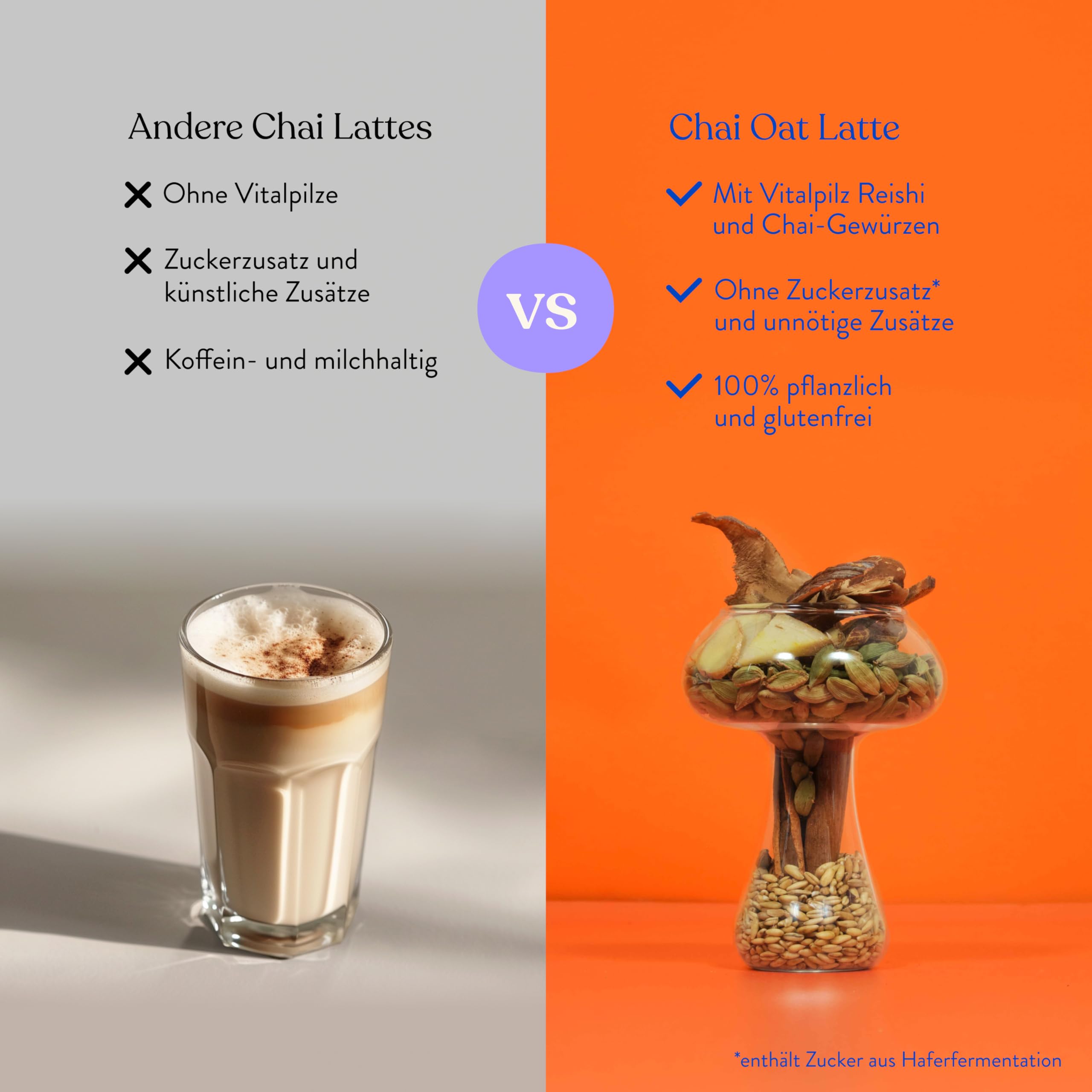 Blue Farm Bio Matcha und Chai Oat Latte auf Haferbasis ohne Zuckerzusatz – 100% Vegan – Laktosefrei & glutenfrei – weniger Verpackungsmüll