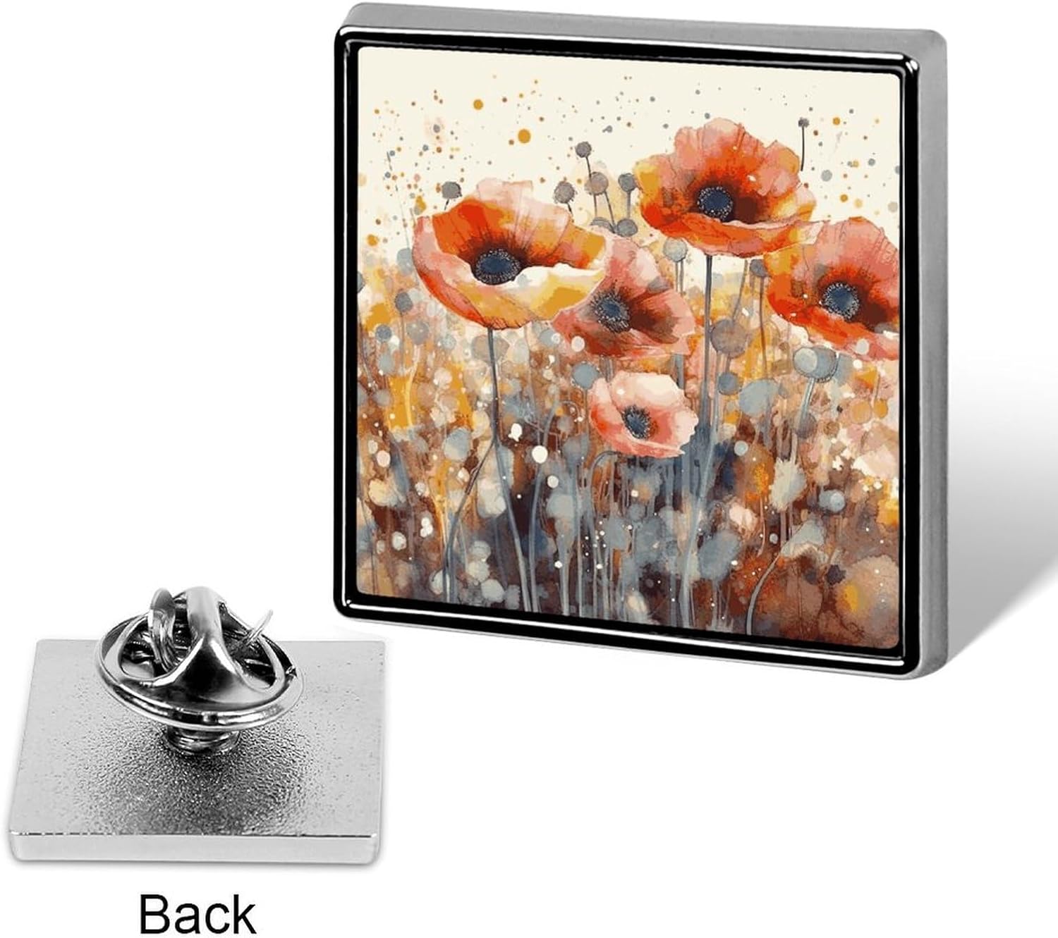Personalized Button Pins Metal Square Badge Aesthetic for Decoration image 3