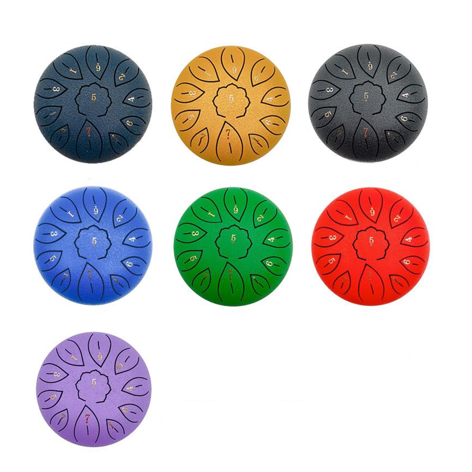 Instrumento de acero carbono Tamaño de 6 pulgadas 11 tonos Versátil para varios estilos musicales Actuaciones y decoración del hogar Tambor de acero carbono