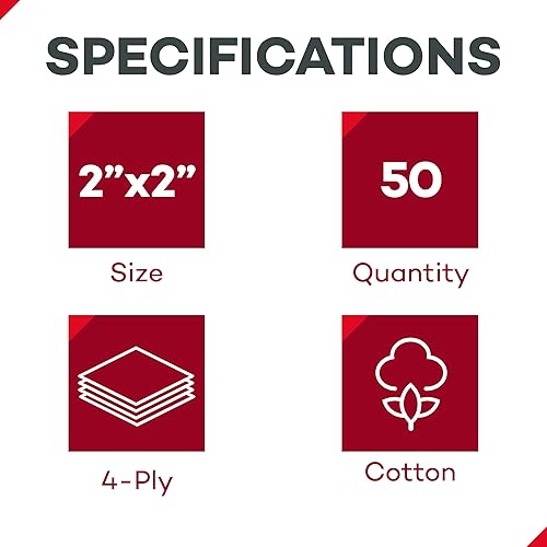 Miniatura 9 de Dealmed Esponjas no tejidas de alta calidad almohadillas de gasa no tejidas de 4 capas de 2 x 2 pulgadas, 25 bolsas, 2 por bolsa (paquete de 2),