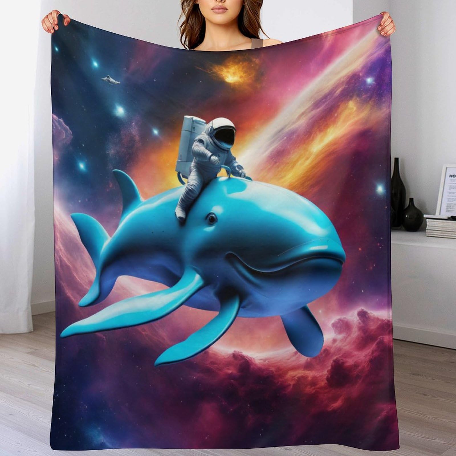 Couverture polaire flannel 3D astronaute couvre-lit enfant et linge de lit imprimé espace