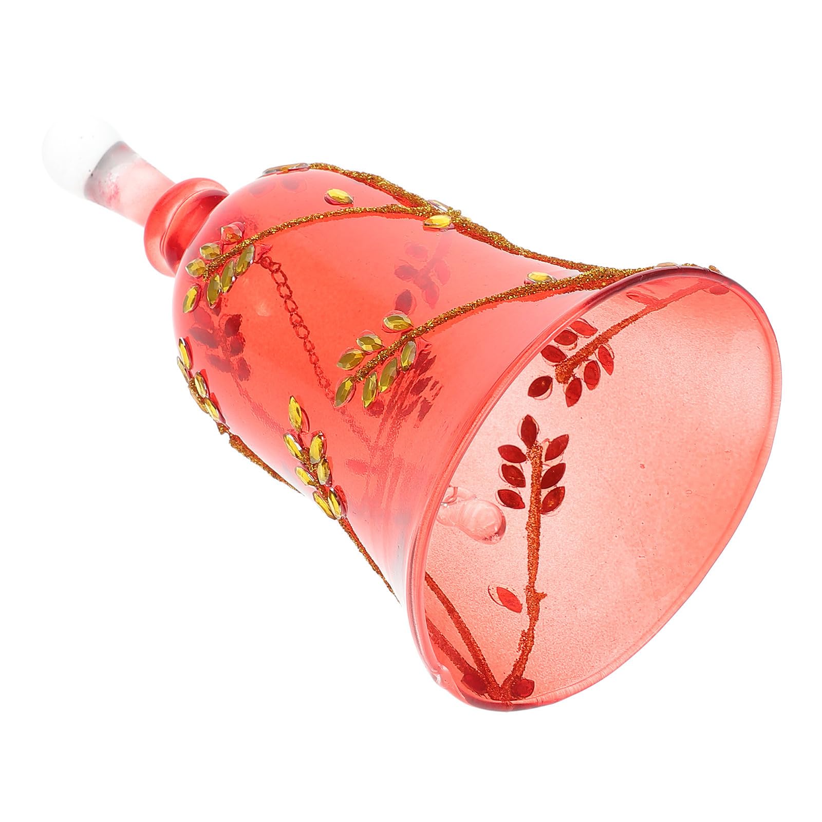 TOYANDONA 4 Piezas Campana de Mano de Vidrio Roja para Cena Navideña,