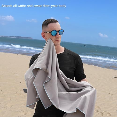 Miniatura 5 de MONICE Toalla de microfibra de secado rápido para viajes, playa, gimnasio, yoga, camping, natación, deporte, toalla ligera