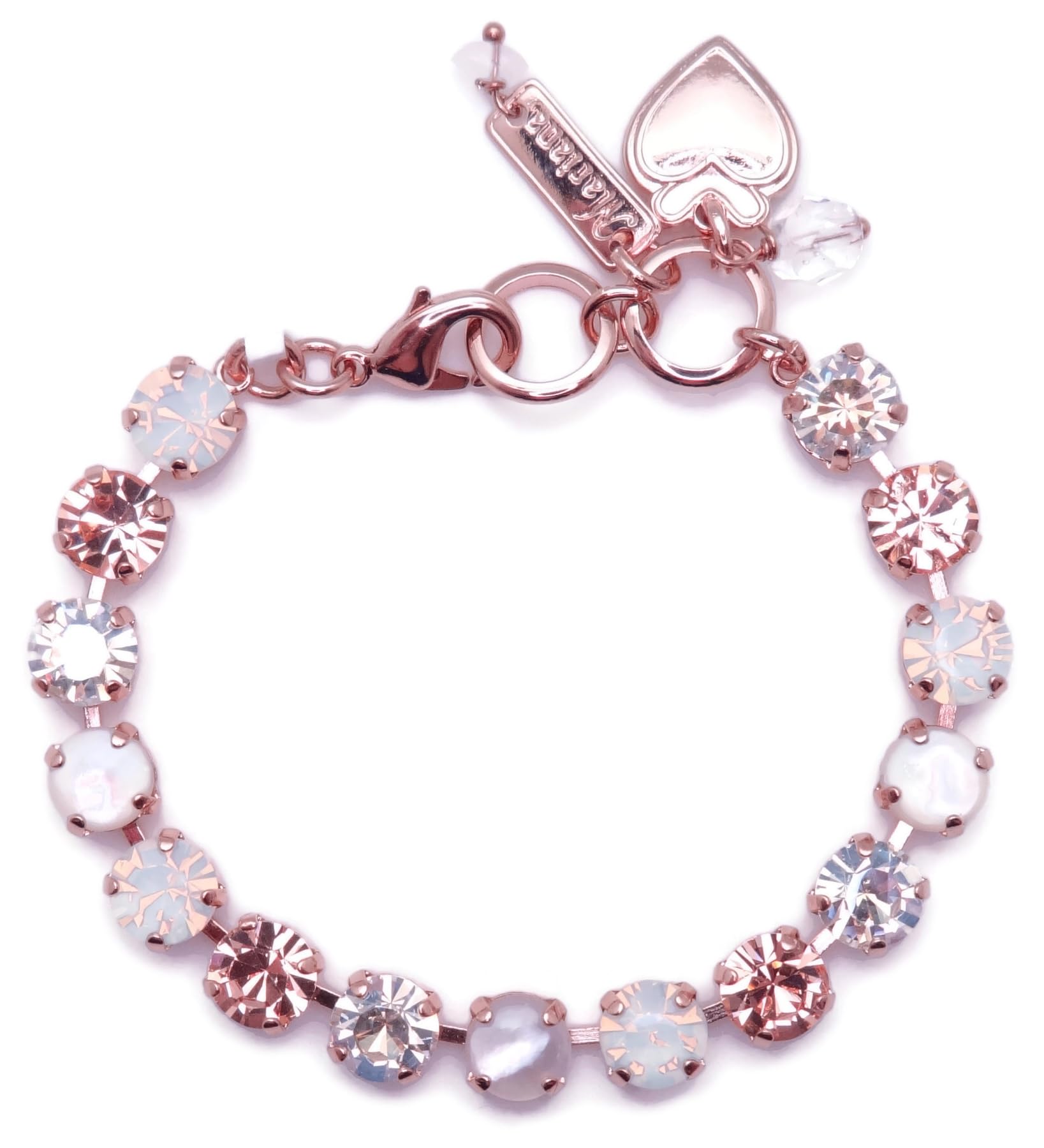 MarianaDancing in the Moonlight Rose Goldtone Bracelet Champange and White Crystal Mix with White Shell M1160