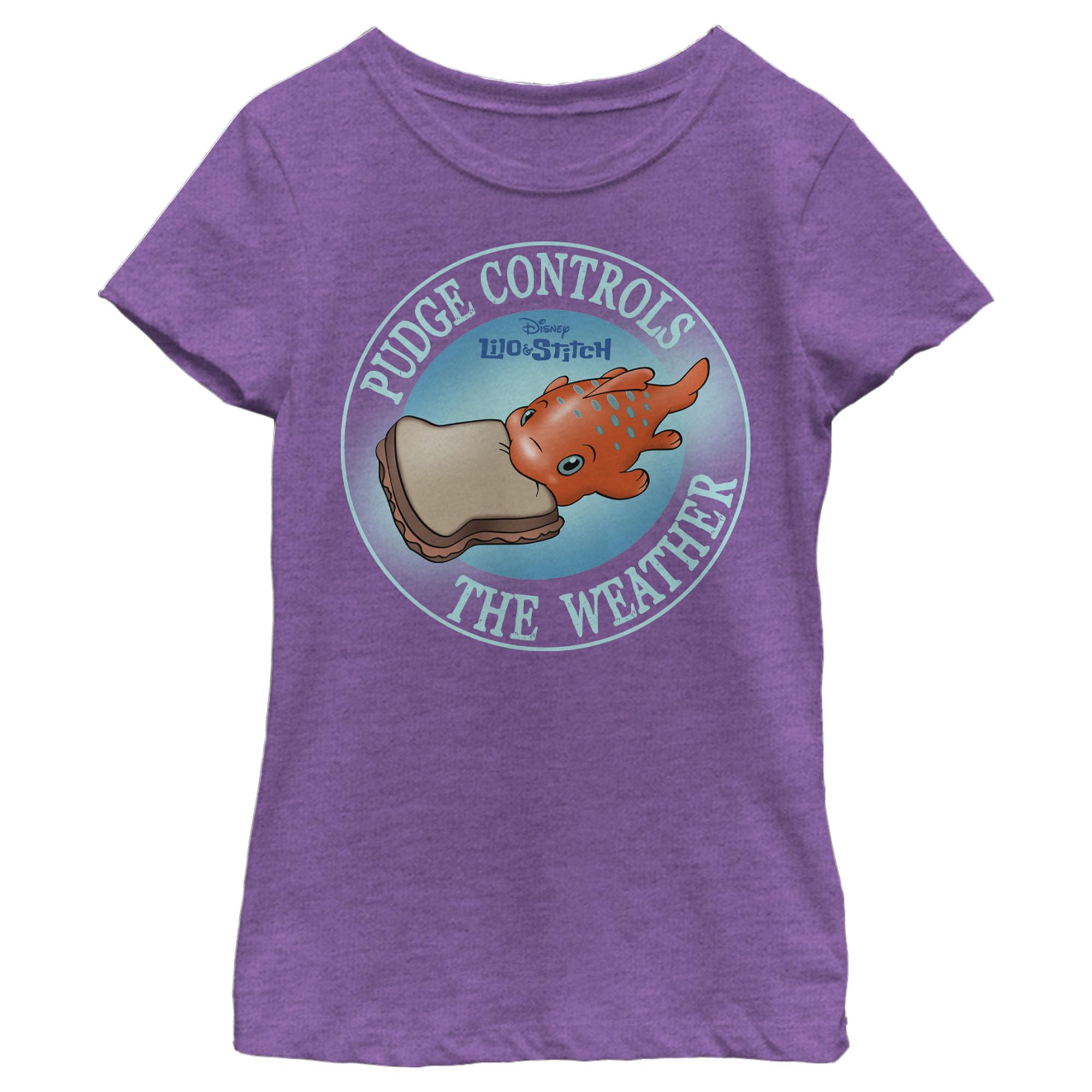 Disney Girl's Lilo &amp; Stitch Pudge Controls the Weather T-Shirt