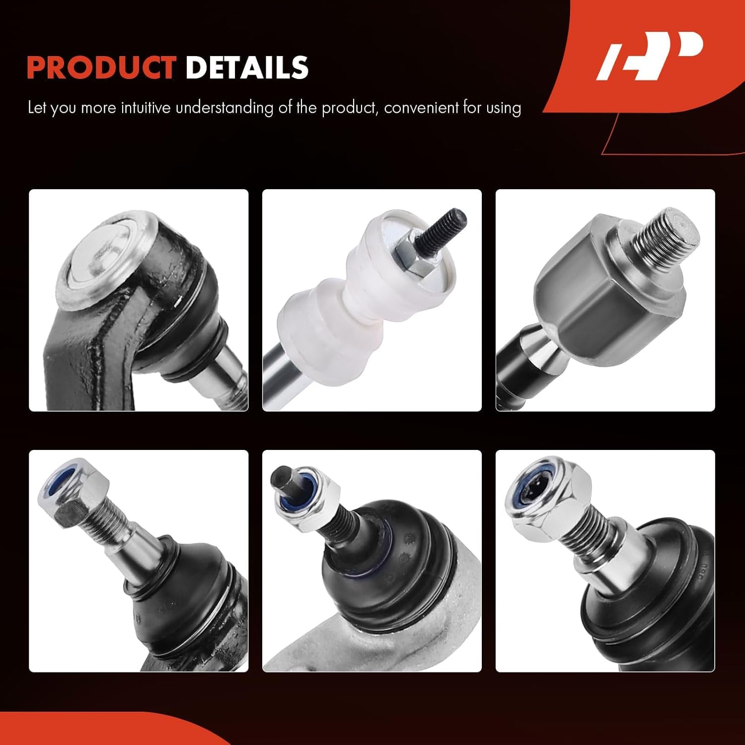 A-Premium Set of 10, Front Upper Control Arm & Inner Outer Tie Rod End, Rear Sway Bar Link & Lower Ball Joint, Compatible with Mercedes-Benz W163 Series - 1998-2005 - ML320 ML350 ML430 ML500 ML55 AMG