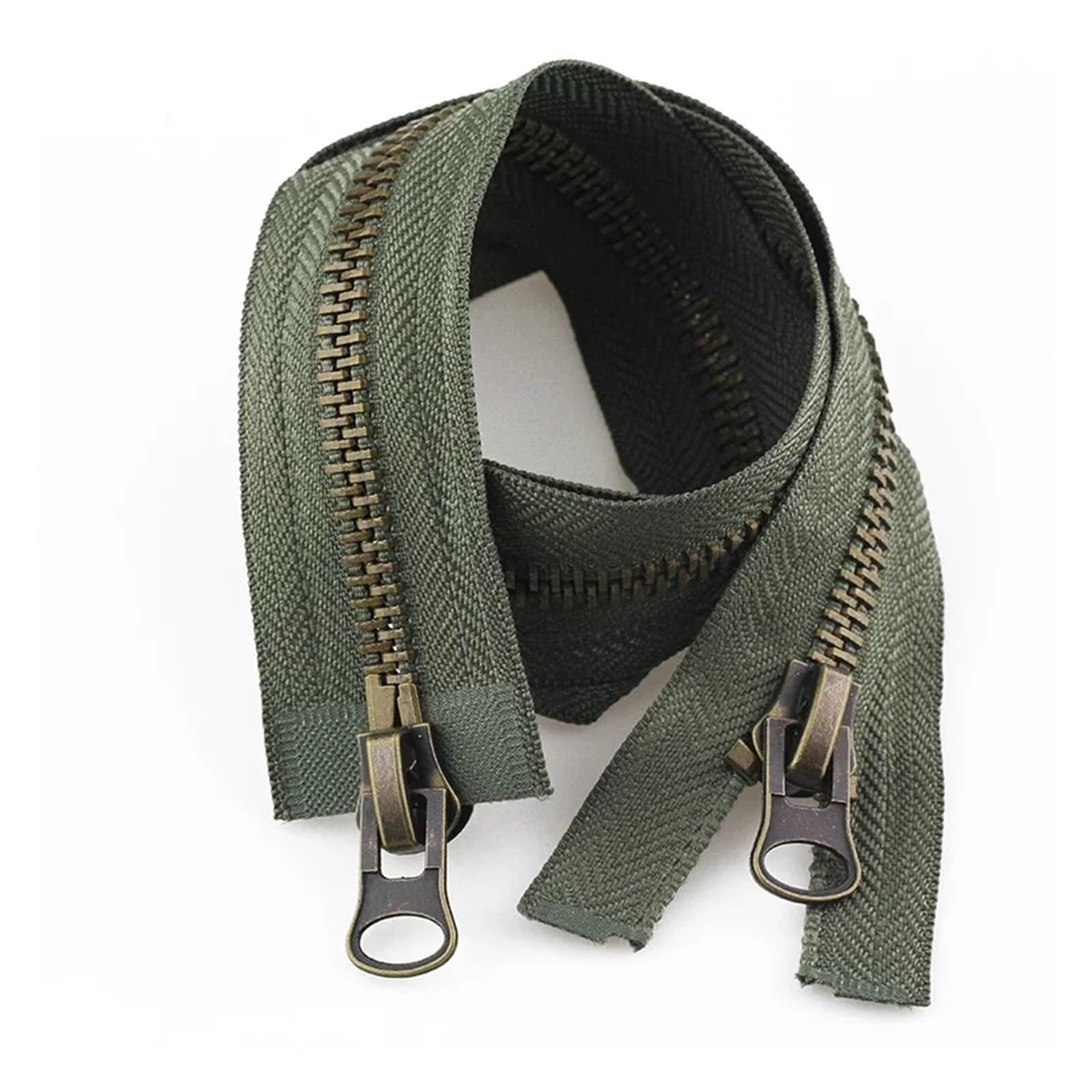 zip Two way Zip for Jacket, Heavy Duty Metal Zipper Double Slider Open End Two Way Zipper Repair Kits DIY Clothes Sewing Accessories (Color: Heavyweight)
