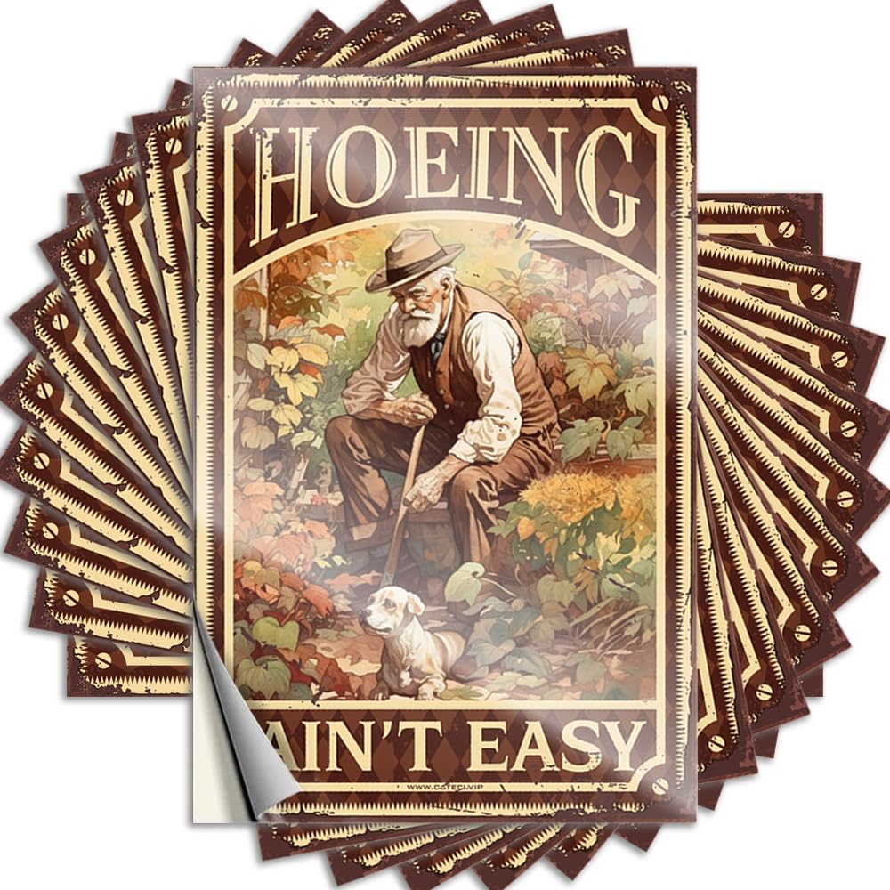 Sticker Cute Custom Stickers, Laptop Waterproof Hoeing Ain't Easy Gardening Garden for Hydro Flask | Fuzzy Vinyl Decals for Car Holiday Gift(8X12CM)