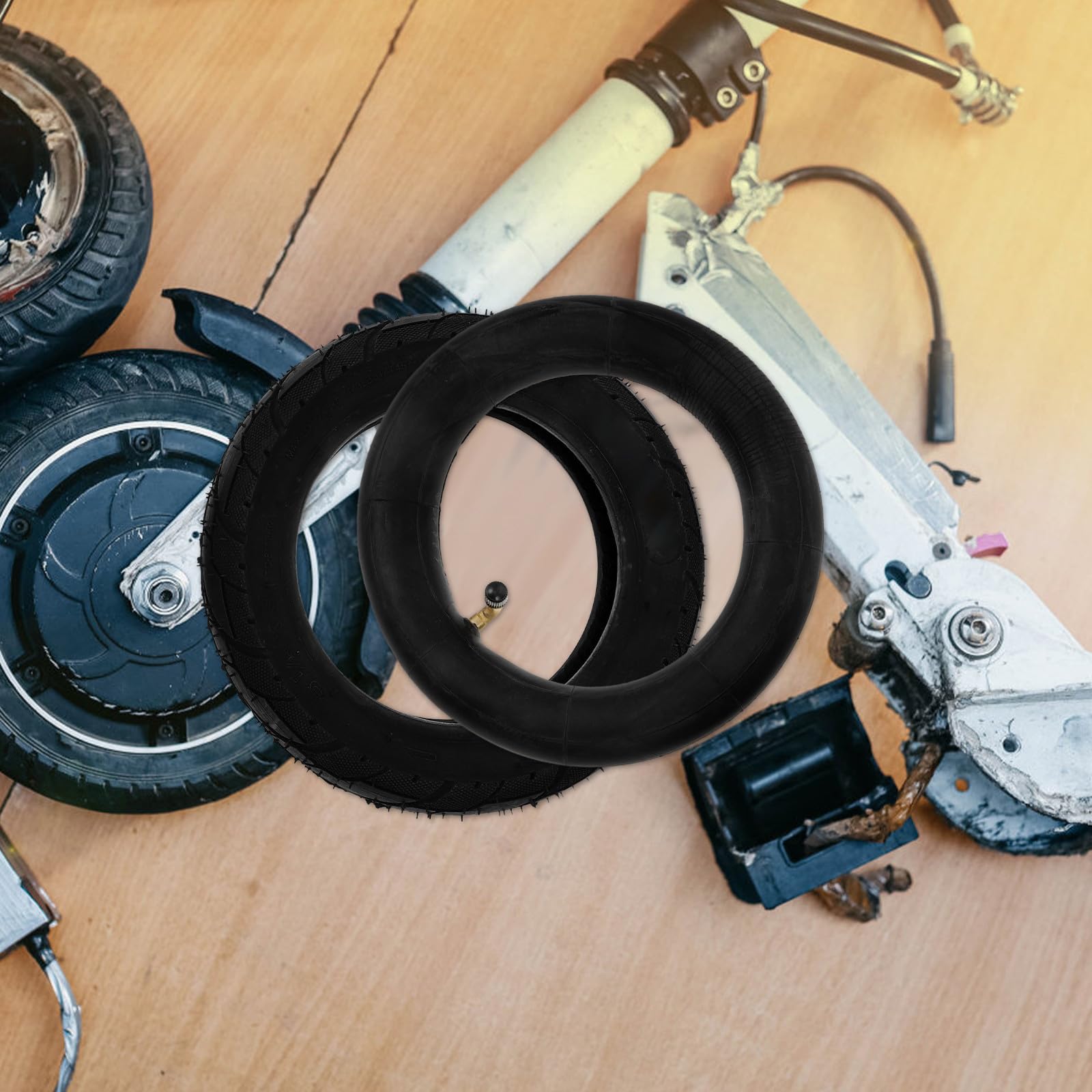 TOYANDONA Pneu de Trottinette Électrique en Caoutchouc Épais Kit de Réparation à Pneus Gonflables pour Scooter Électrique Roulage Silencieux et Amorti