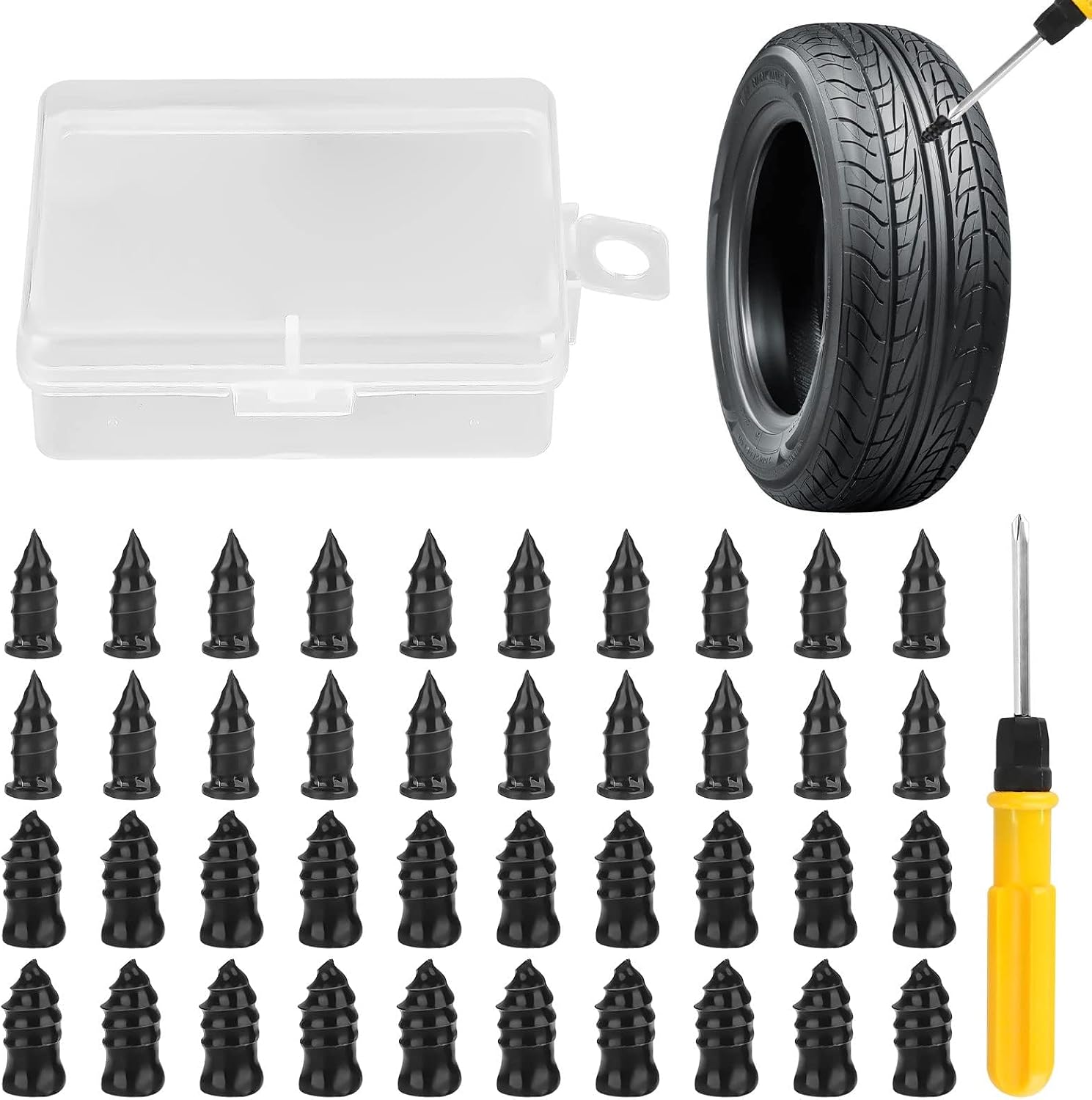 Linkstyle 60PCS Tire Plug Kit, Flat Tire Repair Rubber Nails Kit for Car Truck ATV Tyre Puncture Repair
