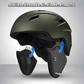 Odoland Ski Helmet and Goggles Set for Adults & Youth, Snowboard Helmet with Goggles - Shockproof Winter Sports Helmet with Protective Shell for Men, Women & Teens, Olive Green, S