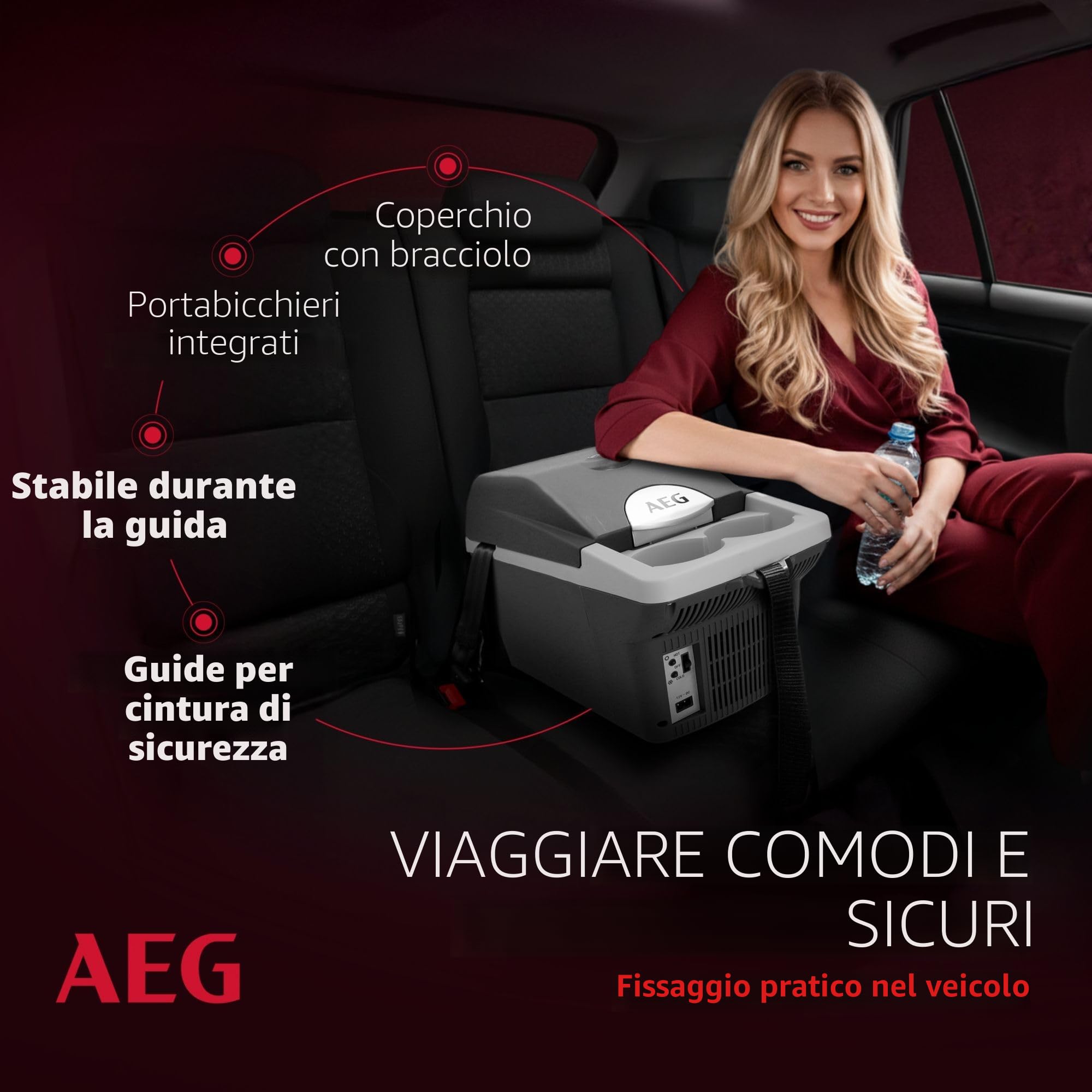 AEG Automotive 10693 Board-Bar BK 6-Contenitore termoelettrico da 6 Litri, 12/230 Volt, Presa, richiudibile in Auto, 6 Liter