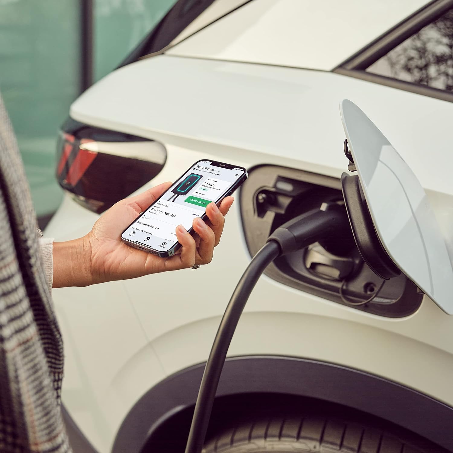 Electrify America Electric Vehicle (EV) Charger, Level 2, WiFi Enabled, 16 to 40 Amp, 240V, UL Listed, Energy Star, Indoor/Outdoor, 24-Foot Cable, NEMA 14-50 Plug, Remote Access, App Control