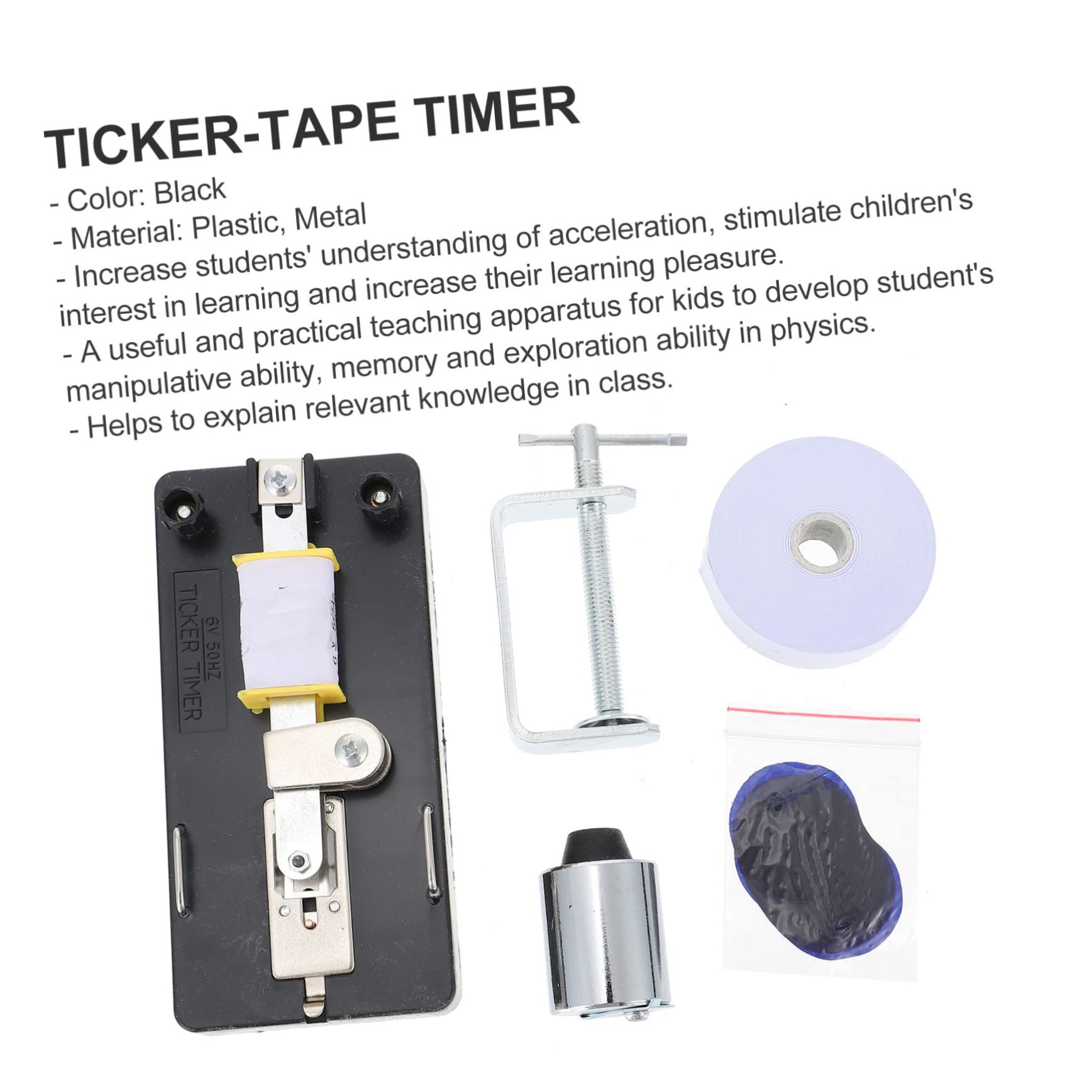 Luxshiny Temporizzatore Elettromagnetico per Laboratorio di Fisica Nastro Puntatore, Materiale Plastico e Metallo, per Esperimenti di Accelerazione Scolastica Stili multipli