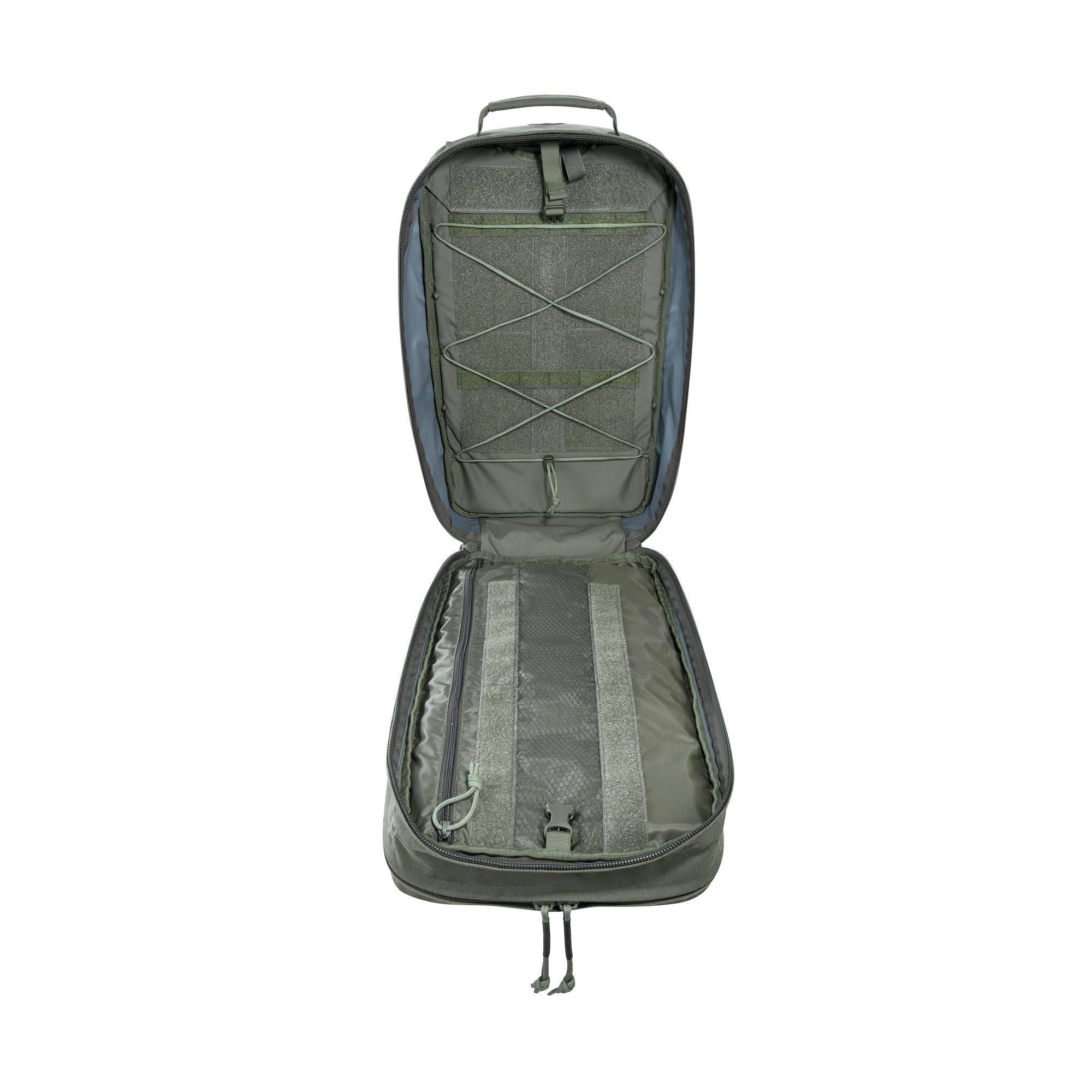 Tasmanian Tiger TT Modular Grab Pack 30 litrów pojemny plecak outdoorowy i survivalowy z 4 wyjmowanymi kieszeniami na rzepy i wieloma możliwościami organizacji do użytku, trekkingu, bushcraft, szary