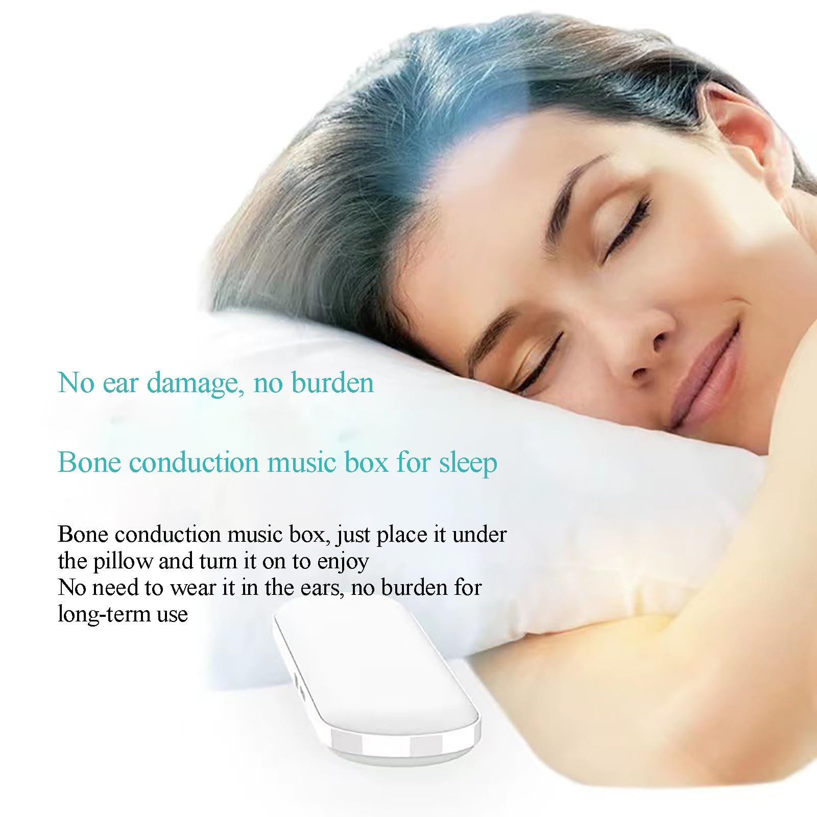 Altoparlante Bluetooth per Cuscino, Altoparlante Stereo a conduzione ossea Bluetooth per Musica Senza Fili per Dormire, per Dormire profondamente, per Chi Dorme di Lato