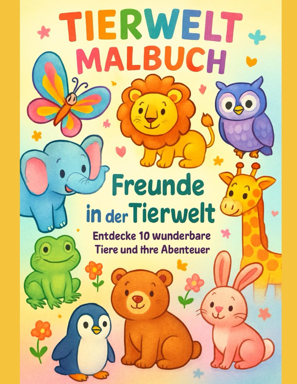 Tierwelt Malbuch Freunde in der Tierwelt: entdecke 10 wunderbare Tiere