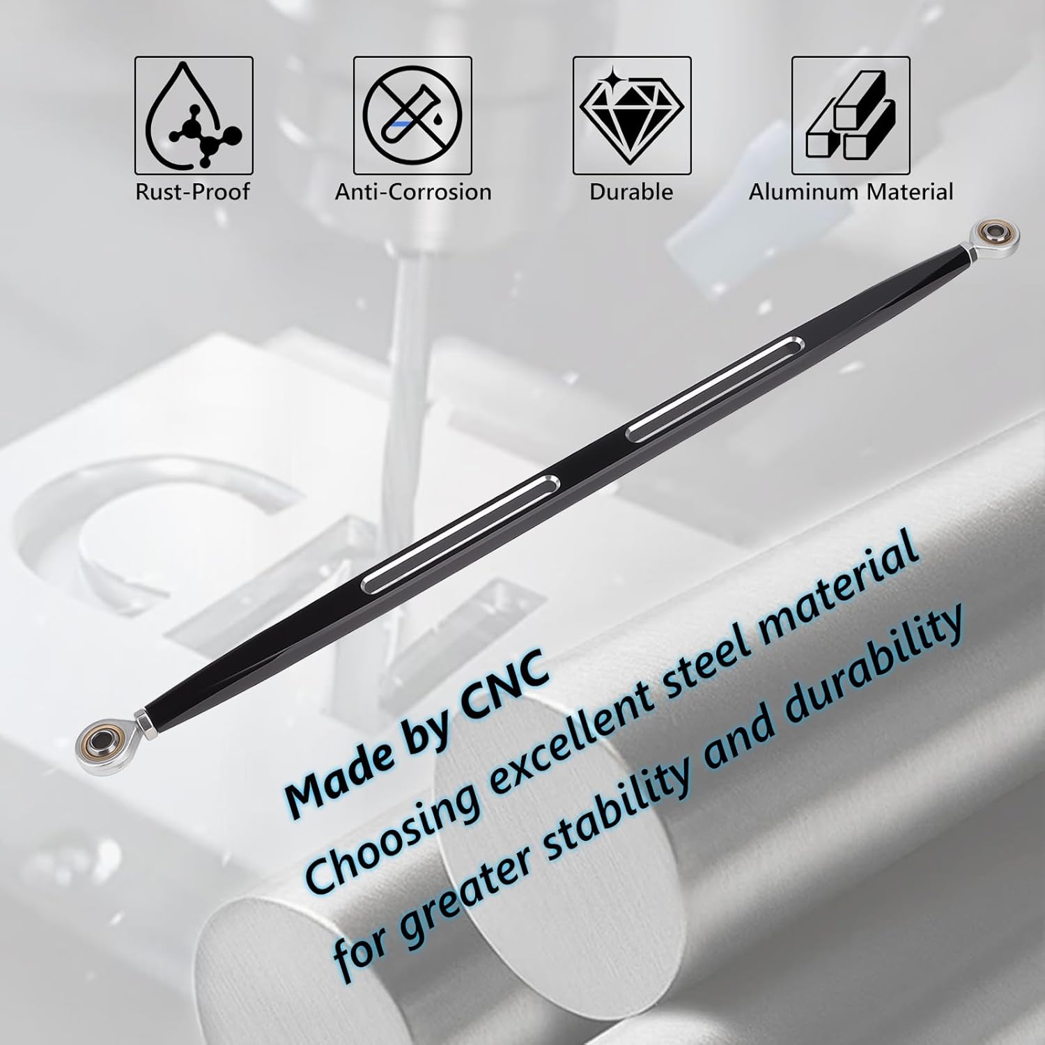 Shift Linkage for Indian Scout 2025 Motorcycle, Shifter Linkage for Scout Bobber Scout Sixty Hussar Accessories Direct Replacement, Black (2-Hole Slotted)