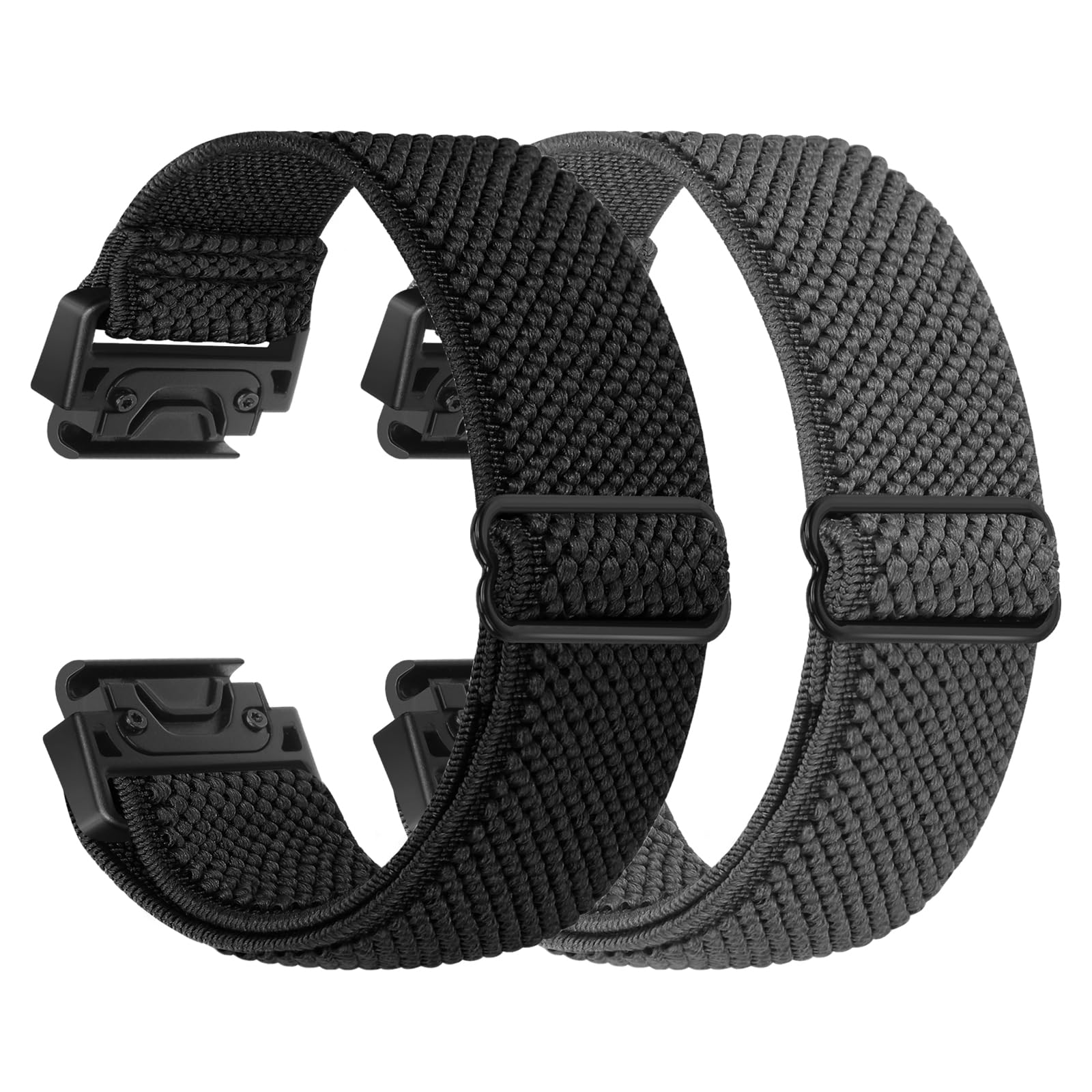 BTTNG Elastic Watch Strap for Garmin Fenix 8 51mm/Fenix 7X/Fenix 6X/Fenix 6X Pro/Fenix 5X/Fenix 5X Plus/Fenix 3/Fenix 3 HR, QuickFit 26mm Watch Band Sport Nylon Straps for Women Men (2 PCS) — image 1