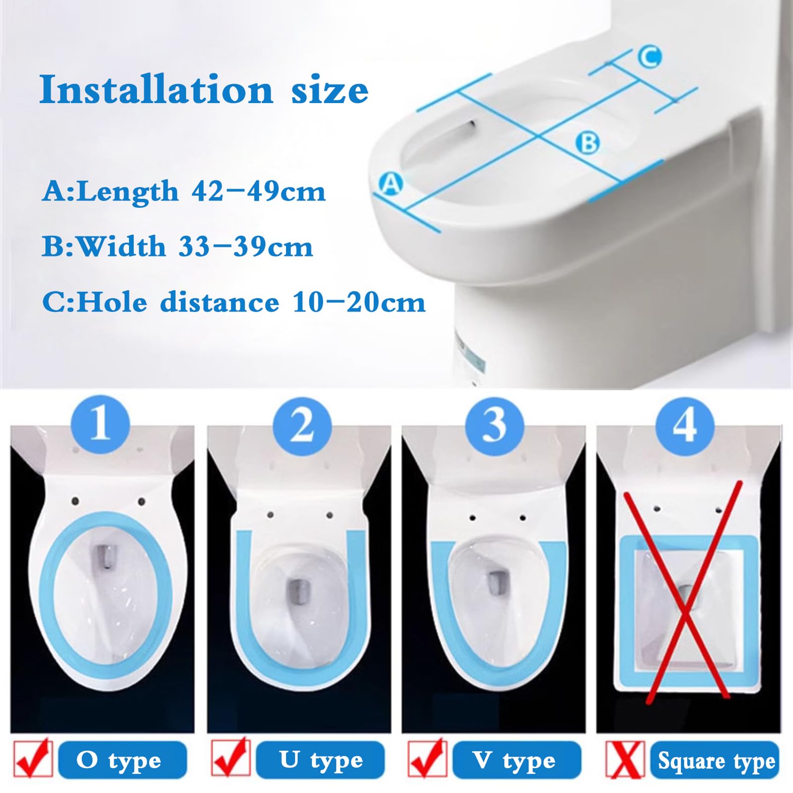 Deska sedesowa z miękkim domykaniem do toalet typu U/V/O, trwała żywica, łatwa instalacja, pasuje do 33-39 x 42-49 cm, idealna do domowej łazienki, jedno opakowanie