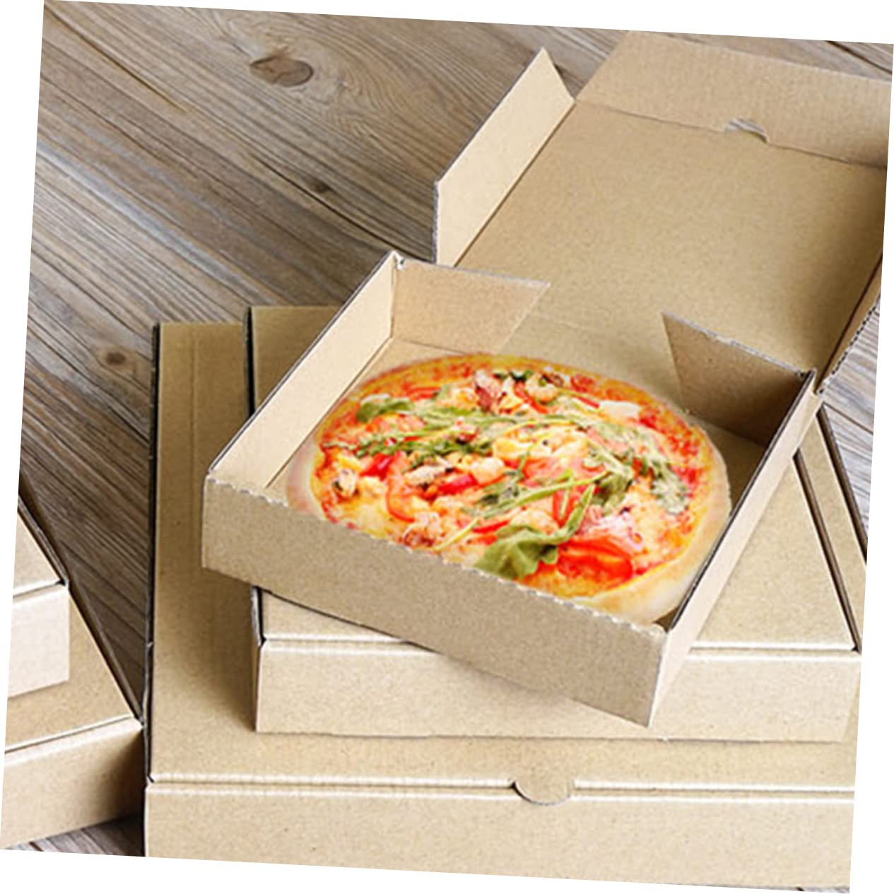 DECHOUS 15 Scatole Per Pizza in Carta Ondulata Scatole Per Pizza Da Asporto Forniture Per Ristoranti Facili Da Decorare Adatte Per Alimenti