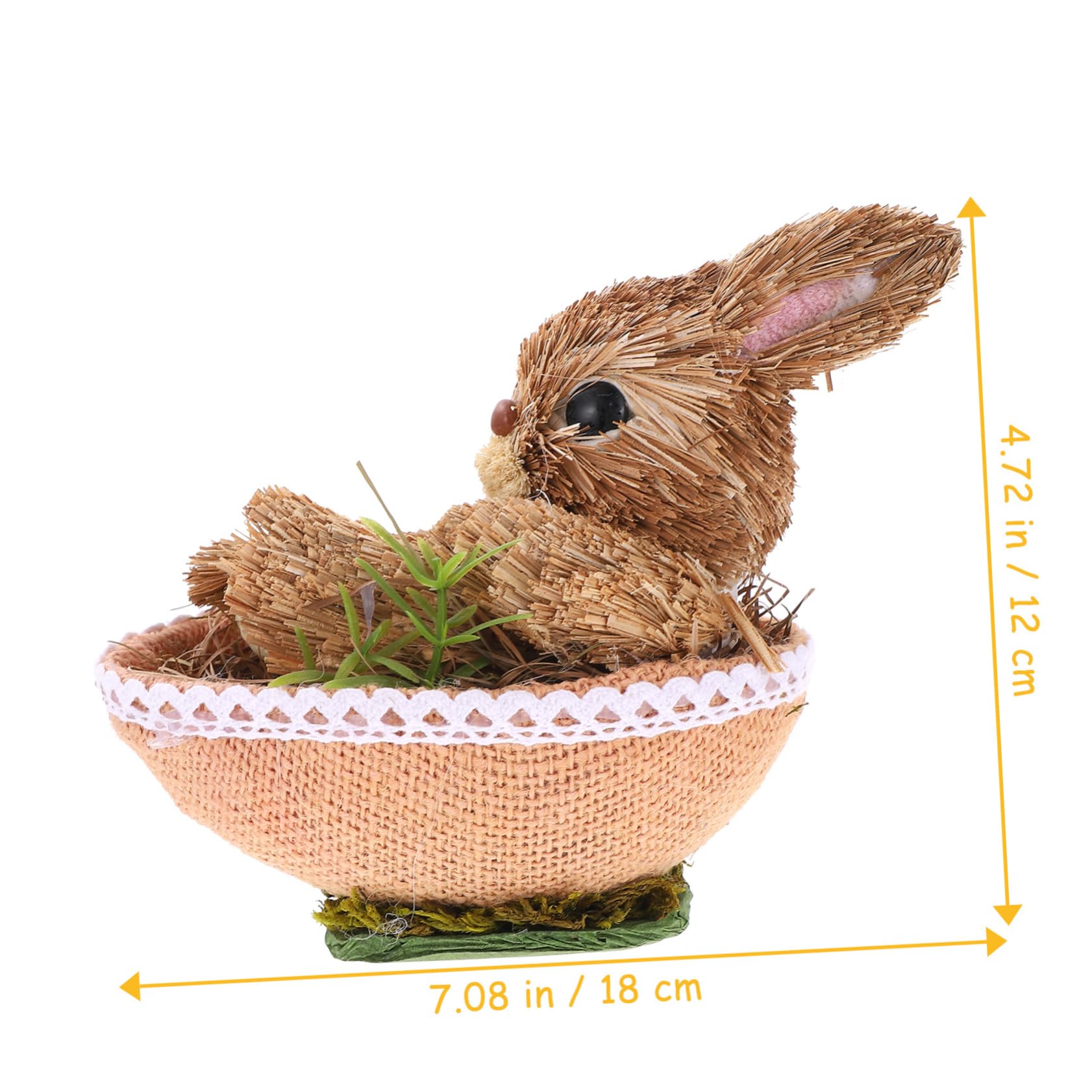 HOLIDYOYO Easter Bows for Decor Natural Rattan Straw Rabbit Woven Bunny Egg Garden Ornament