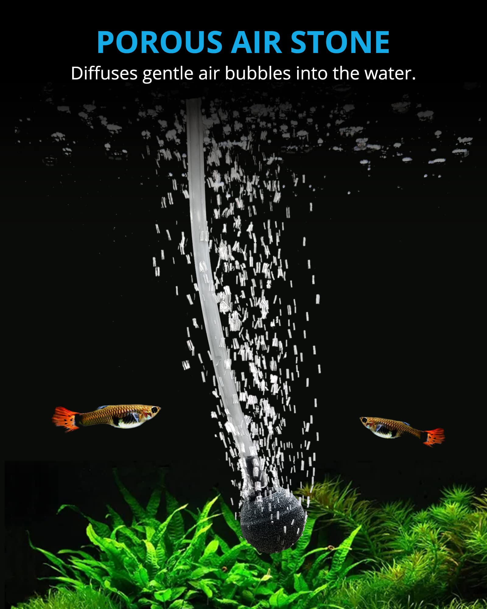 NICREW Nano Silent Aquarium Air Pump, Corded Electric