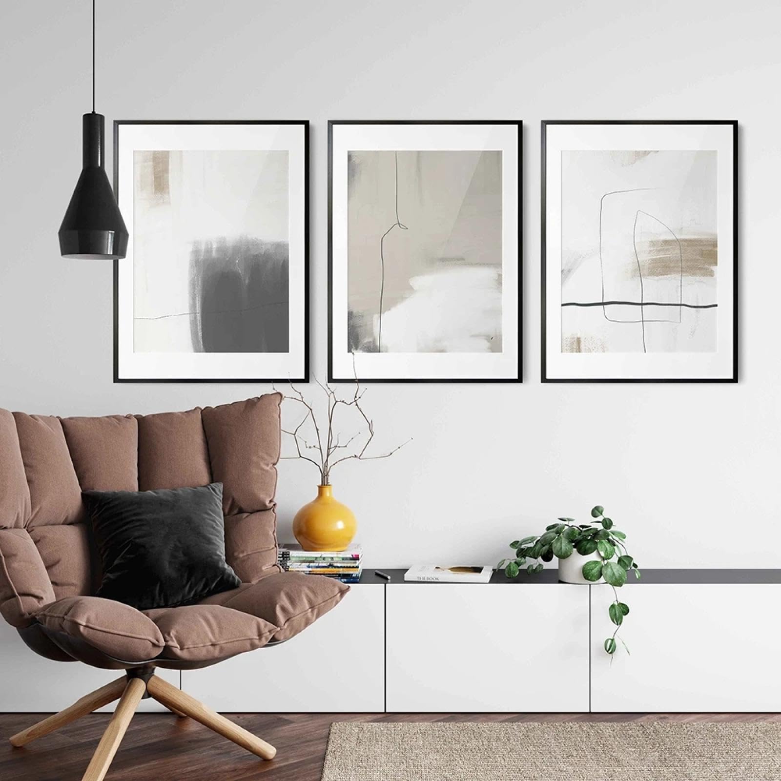 Rumlly Abstrakcyjny Prosty Neutralny Plakaty Galeria Sztuka Ścienna Obraz Na Płótnie Nordycki Nowoczesny Minimalistyczny Sztuka Linia Rysunek Obraz Dekoracja 80 x 120 cm x 3 Bez Ramki