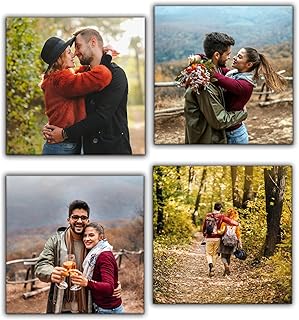 Quadro personalizzato con 4 foto su tela Set Capri cm. 70x70 diviso su 4 pannelli in legno - Idea Regalo Dimensione cm. 70x70 personal